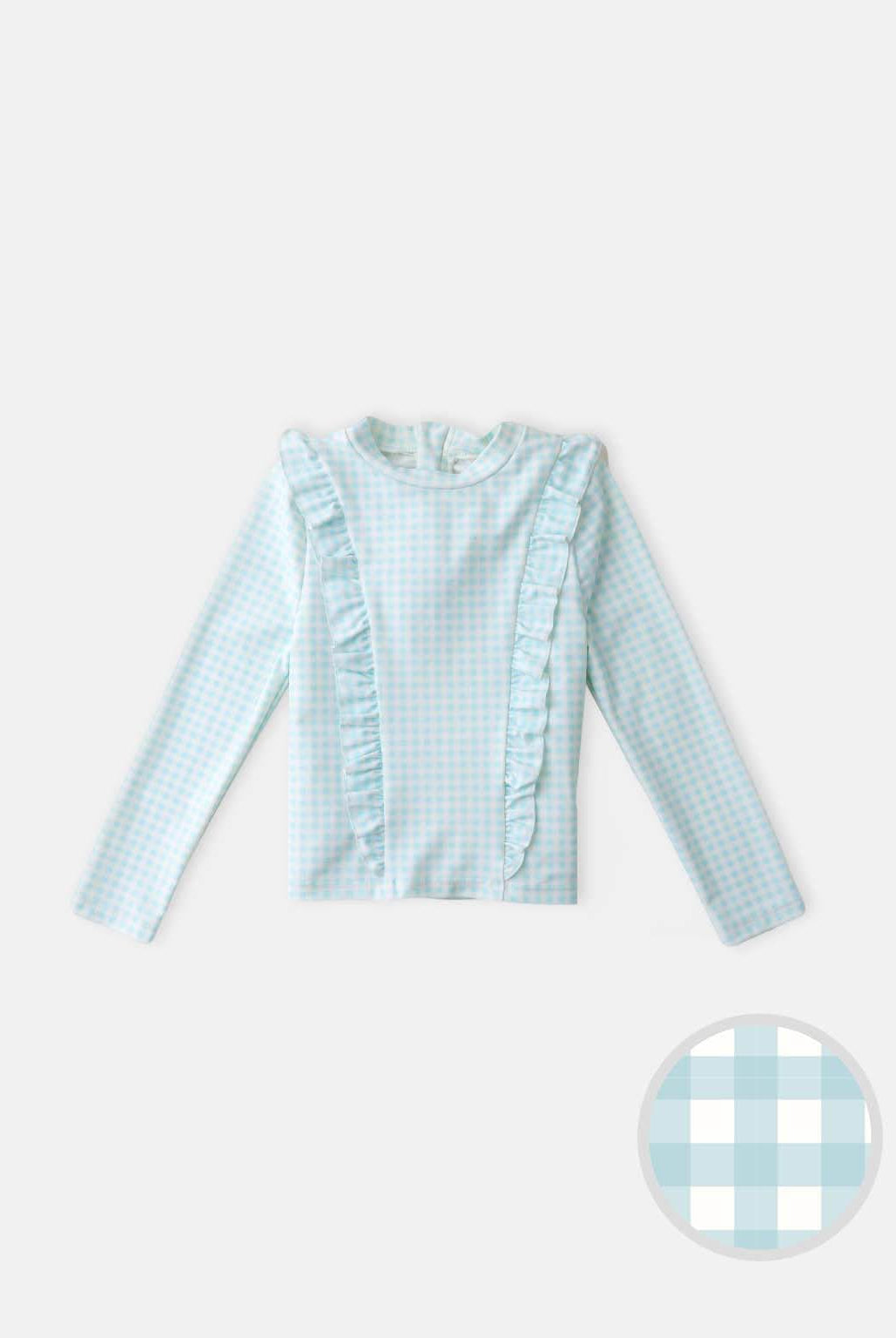 جينجرسنابس بلوزة سباحة بناتي كم طويل أزرق أزرق