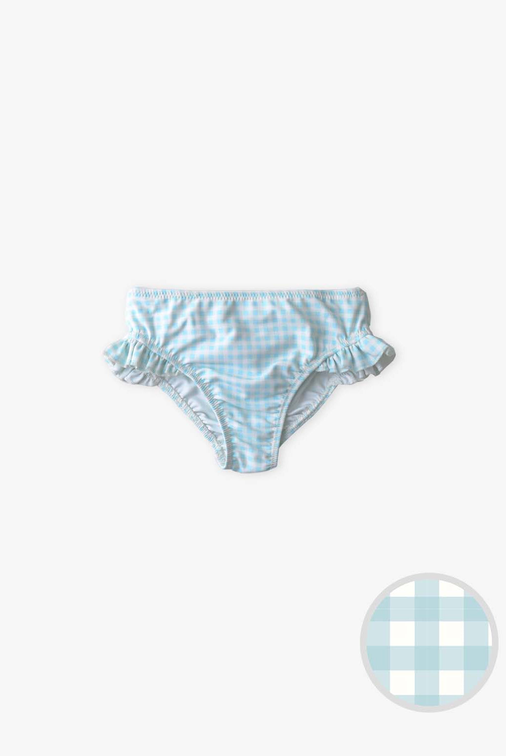 جينجرسنابس شورت سباحة مربعات مكشكش بناتي رضع أزرق