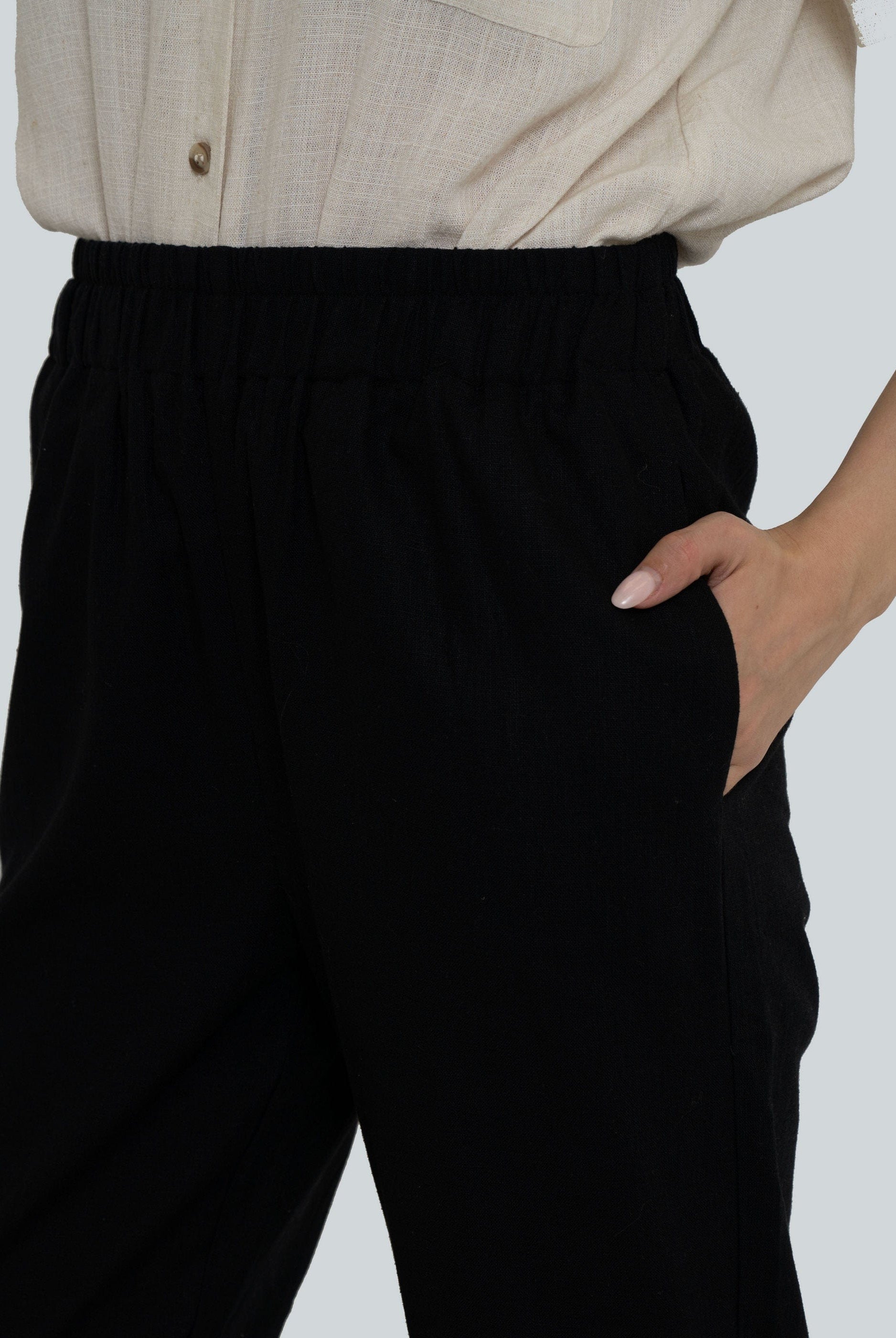 يولا بنطال طويل بخصر مطاطي للنساء