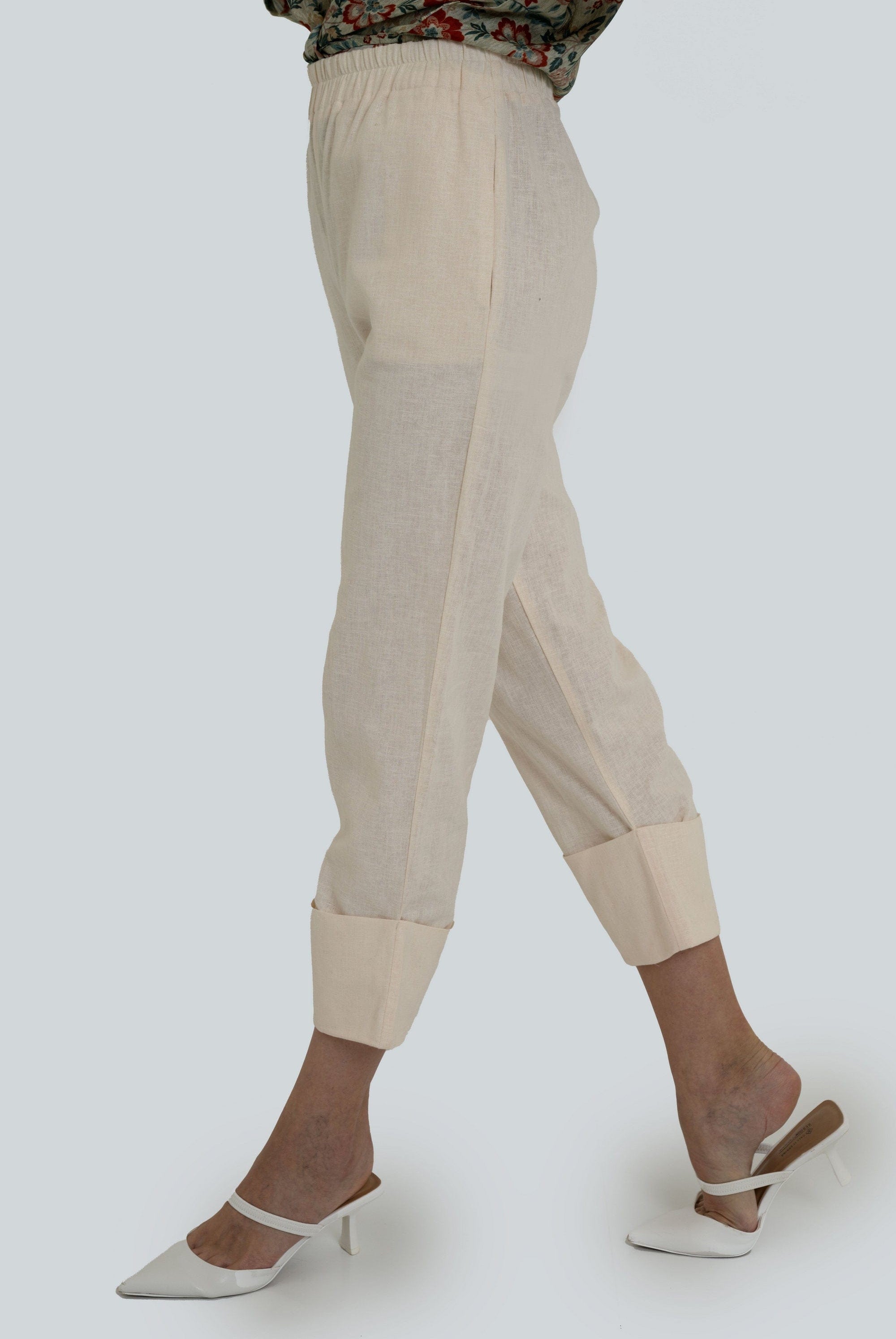 يولا بنطال طويل بخصر مطاطي للنساء