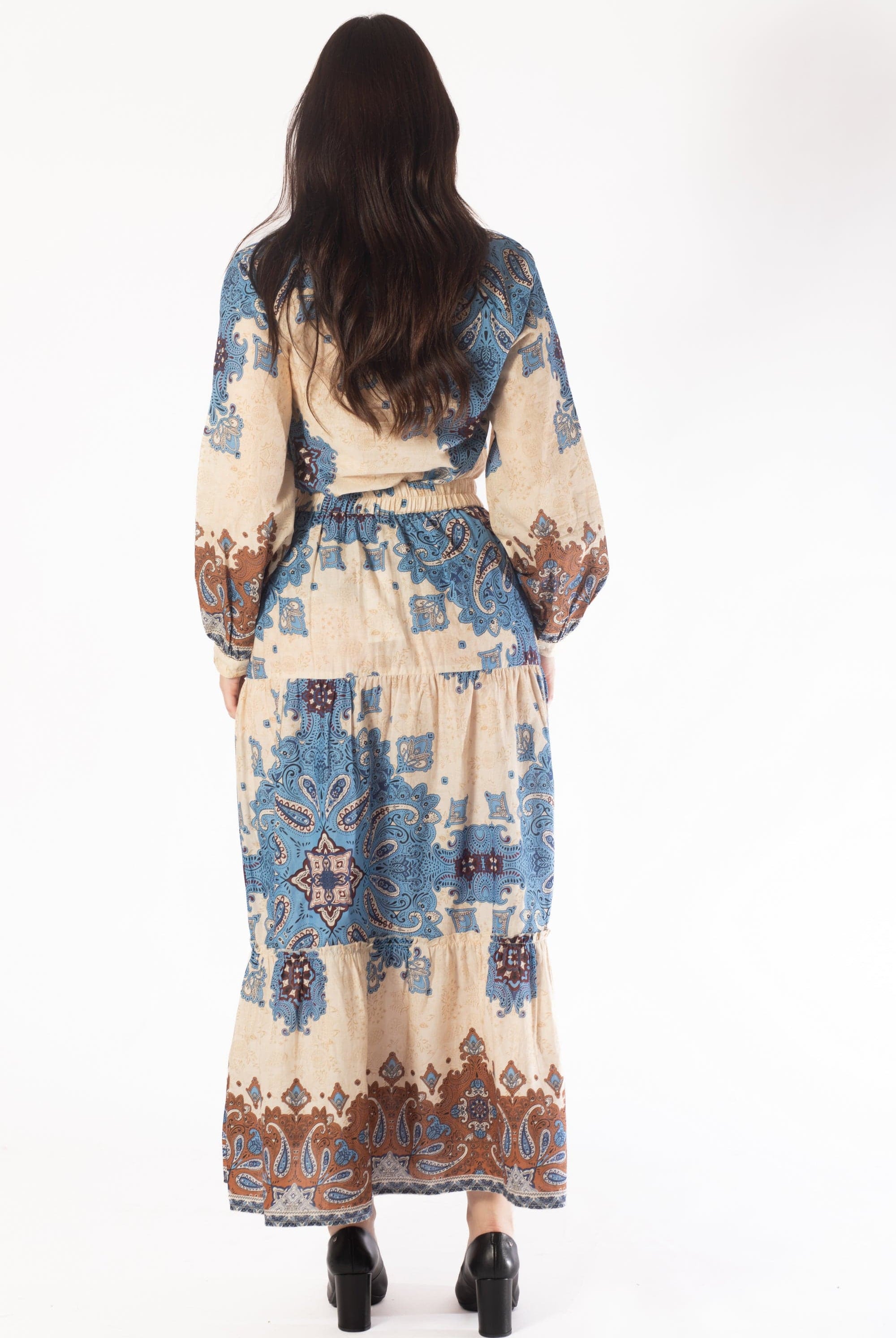 يولا تنورة طويلة منقوشة ملونة نسائي