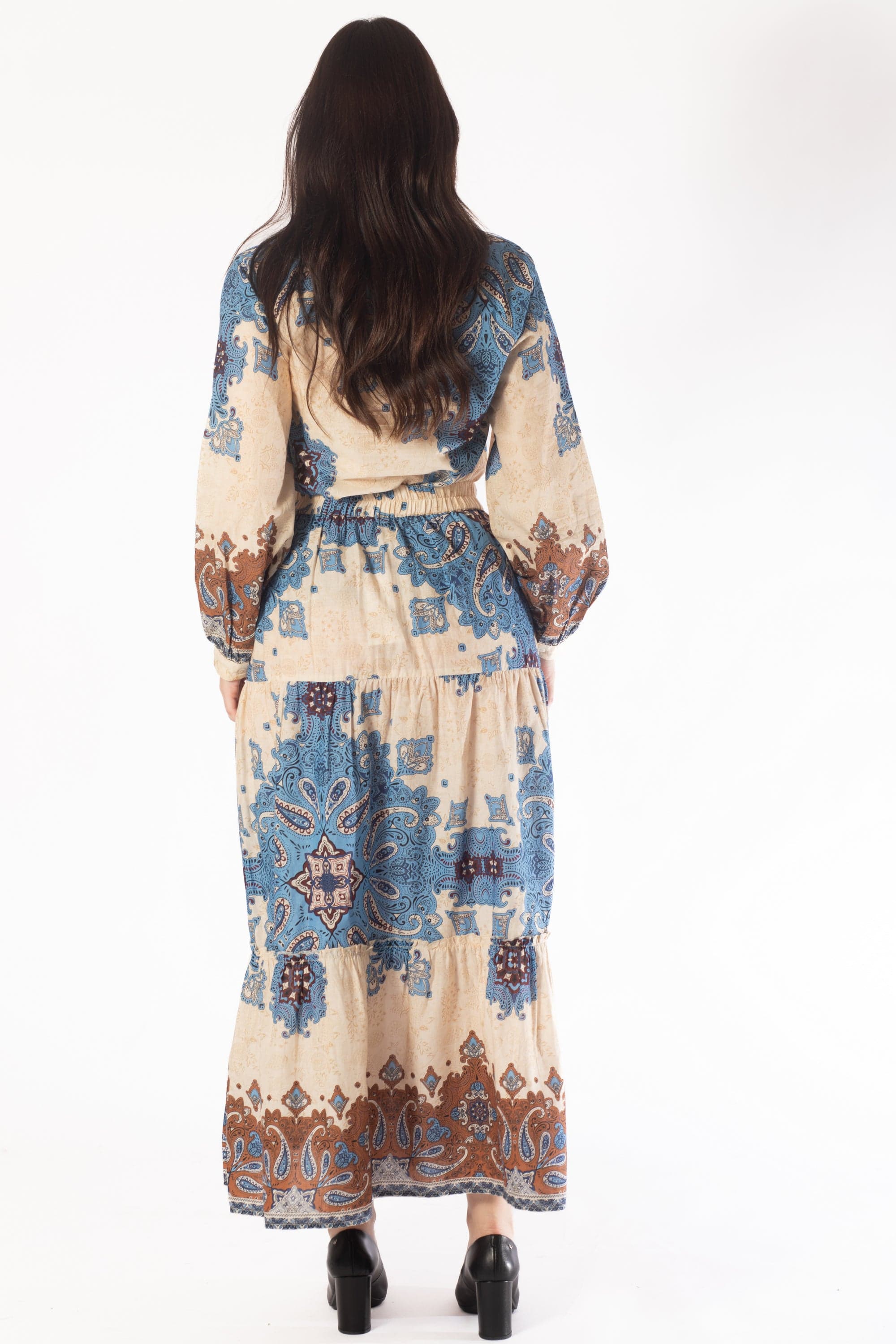 يولا تنورة طويلة منقوشة ملونة نسائي