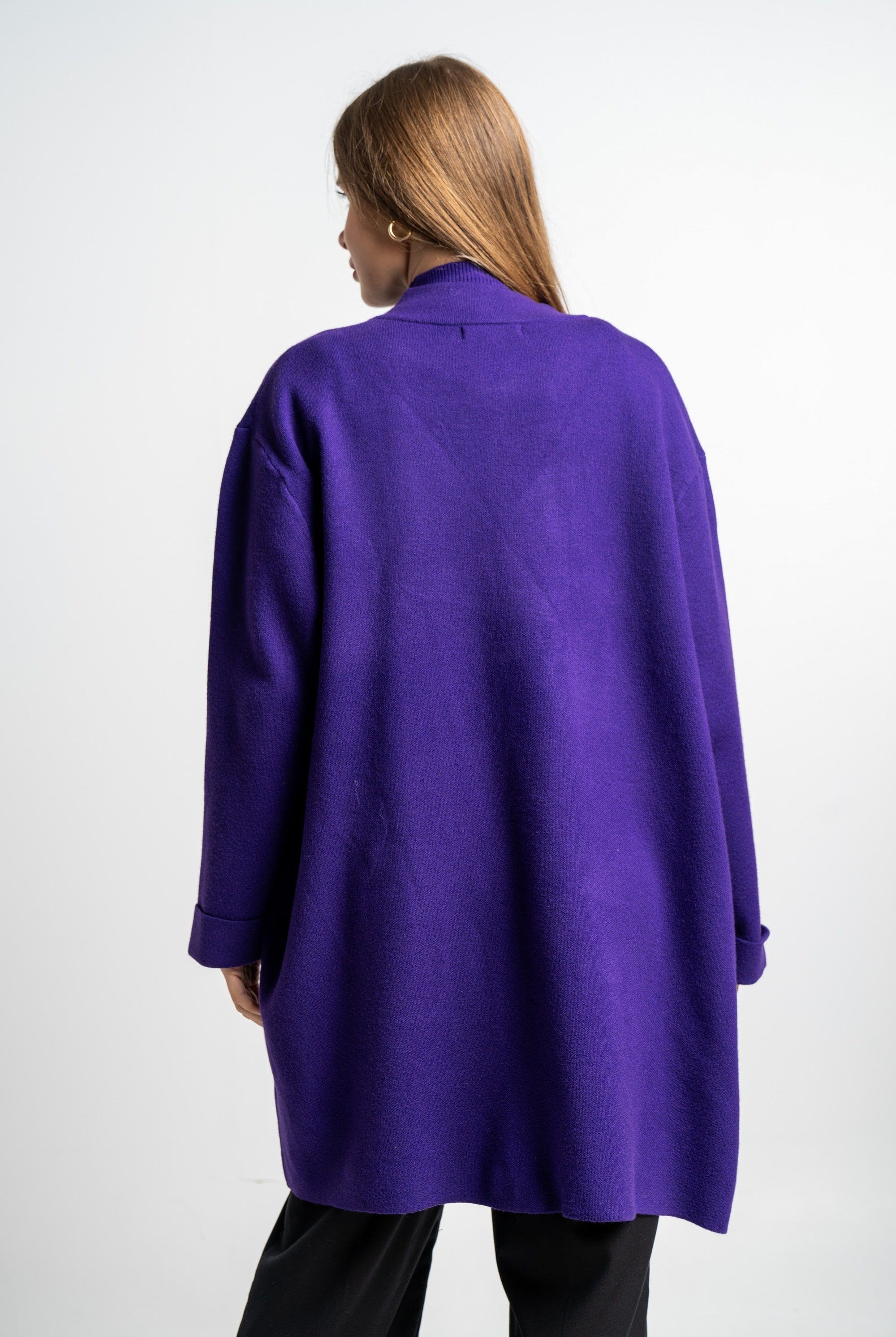 نتشي كارديجان سادة كم طويل بجيوب نسائي