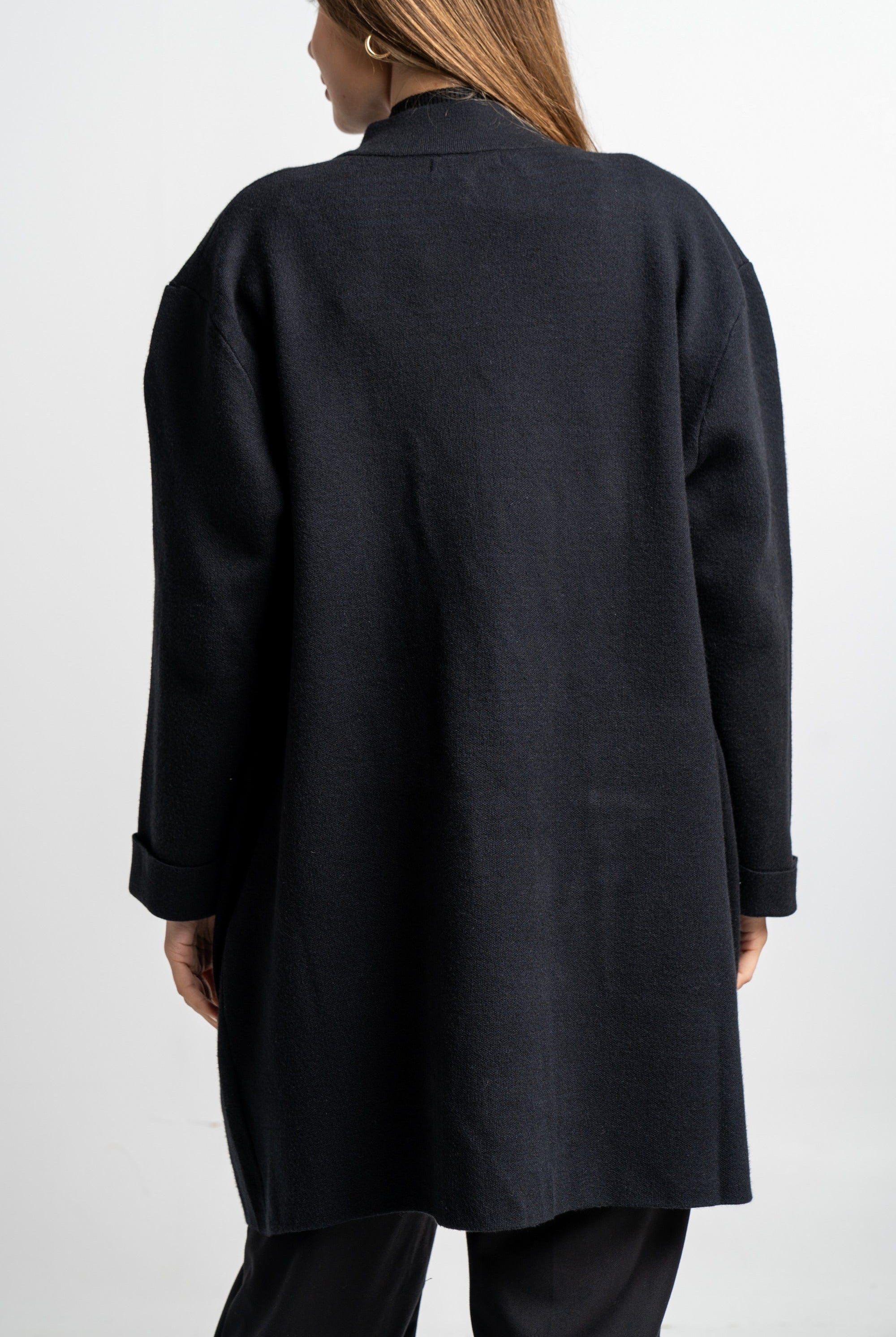 نتشي كارديجان سادة كم طويل بجيوب نسائي