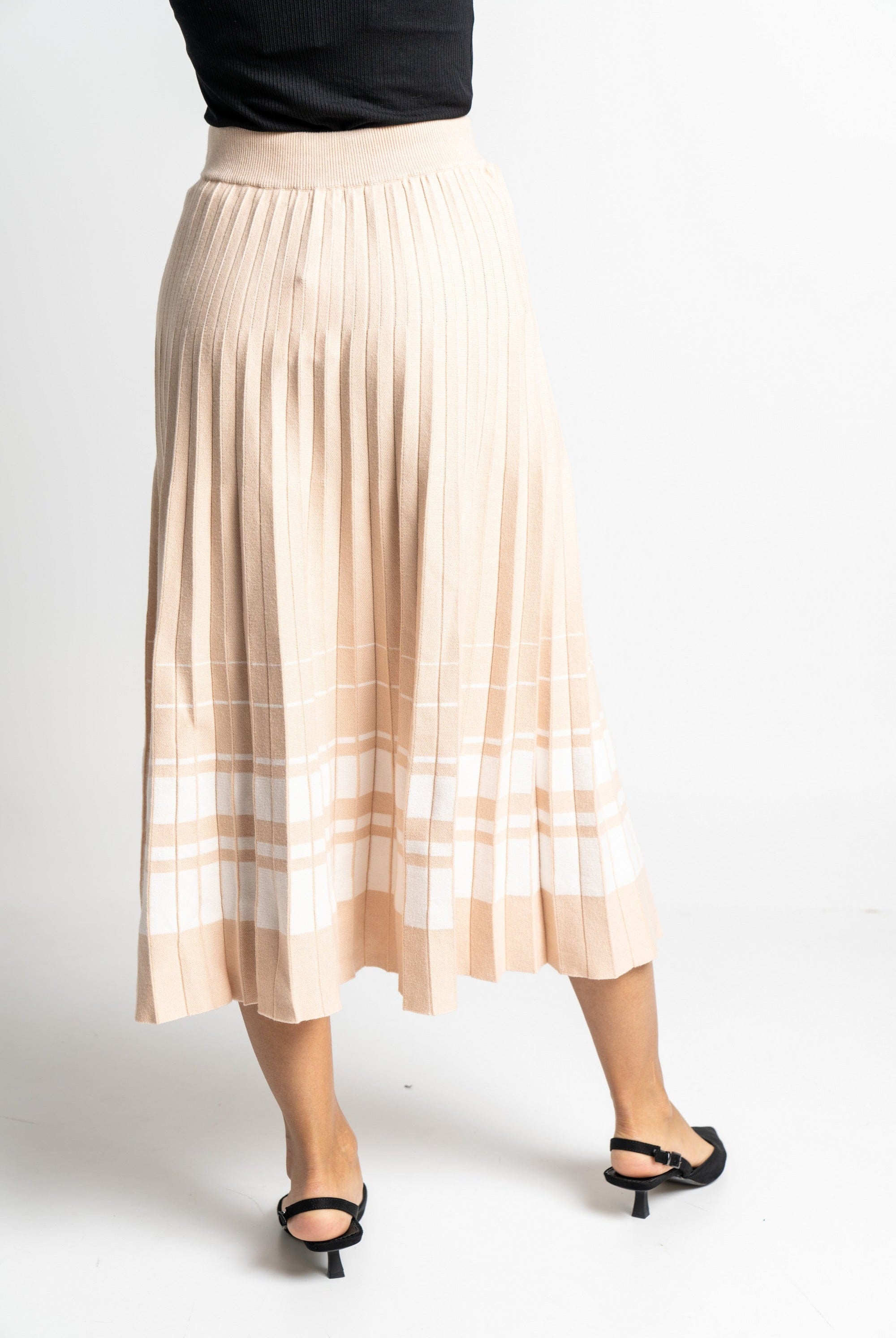 نتشي تنورة ميدي مخططة بالعرض منفوشة نسائي