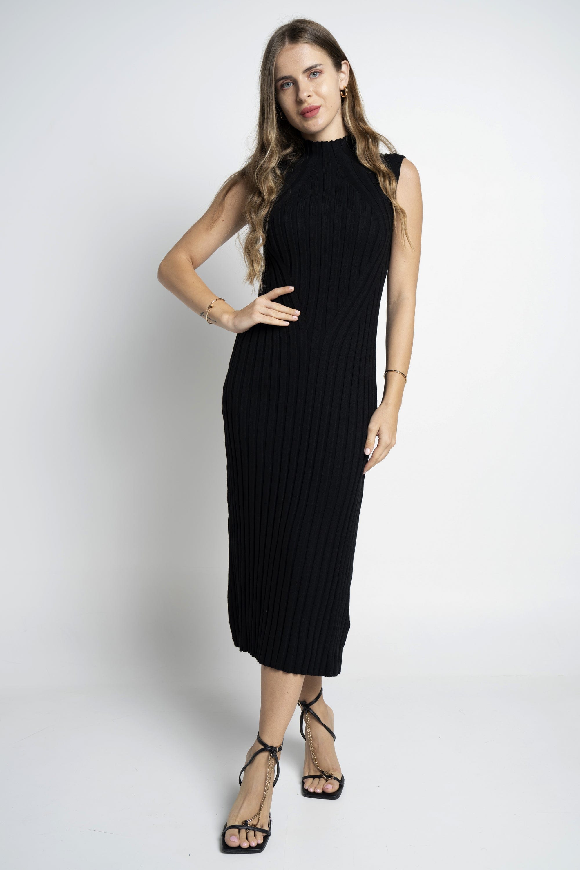 نتشي فستان ميدي كت مضلع نسائي