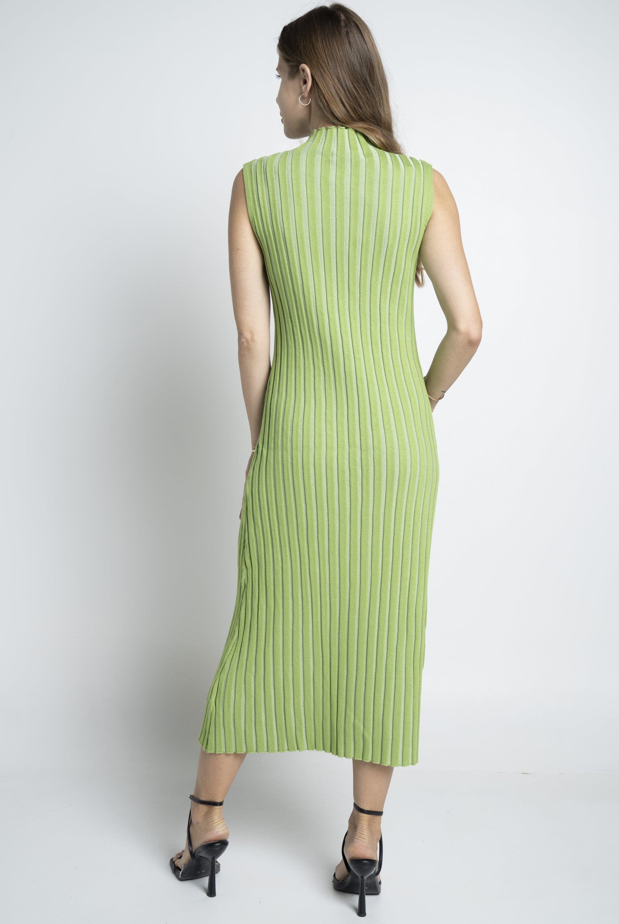 نتشي فستان ميدي كت مضلع نسائي