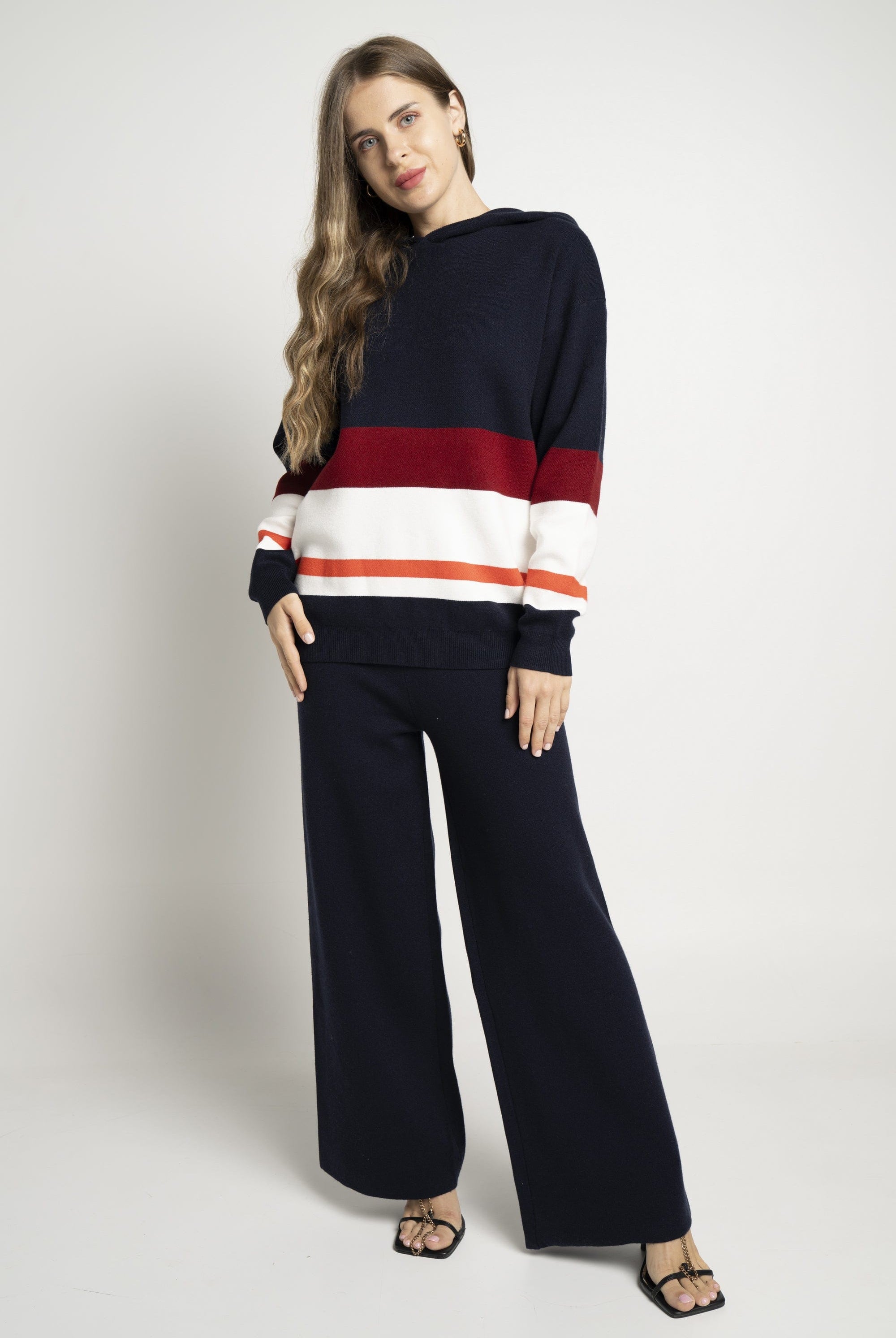 نتشي بنطلون سادة شارلستون نسائي أزرق داكن