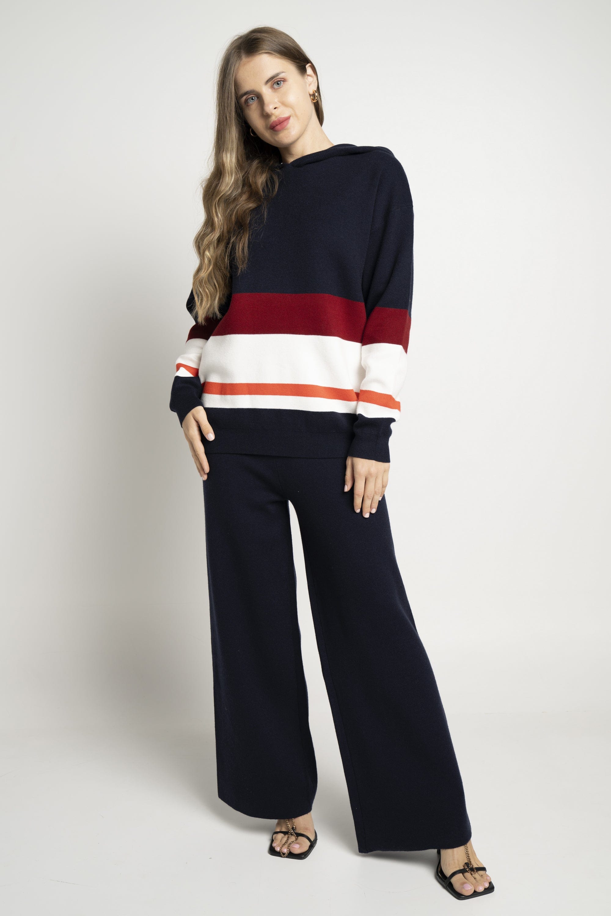 نتشي بنطلون سادة شارلستون نسائي أزرق داكن