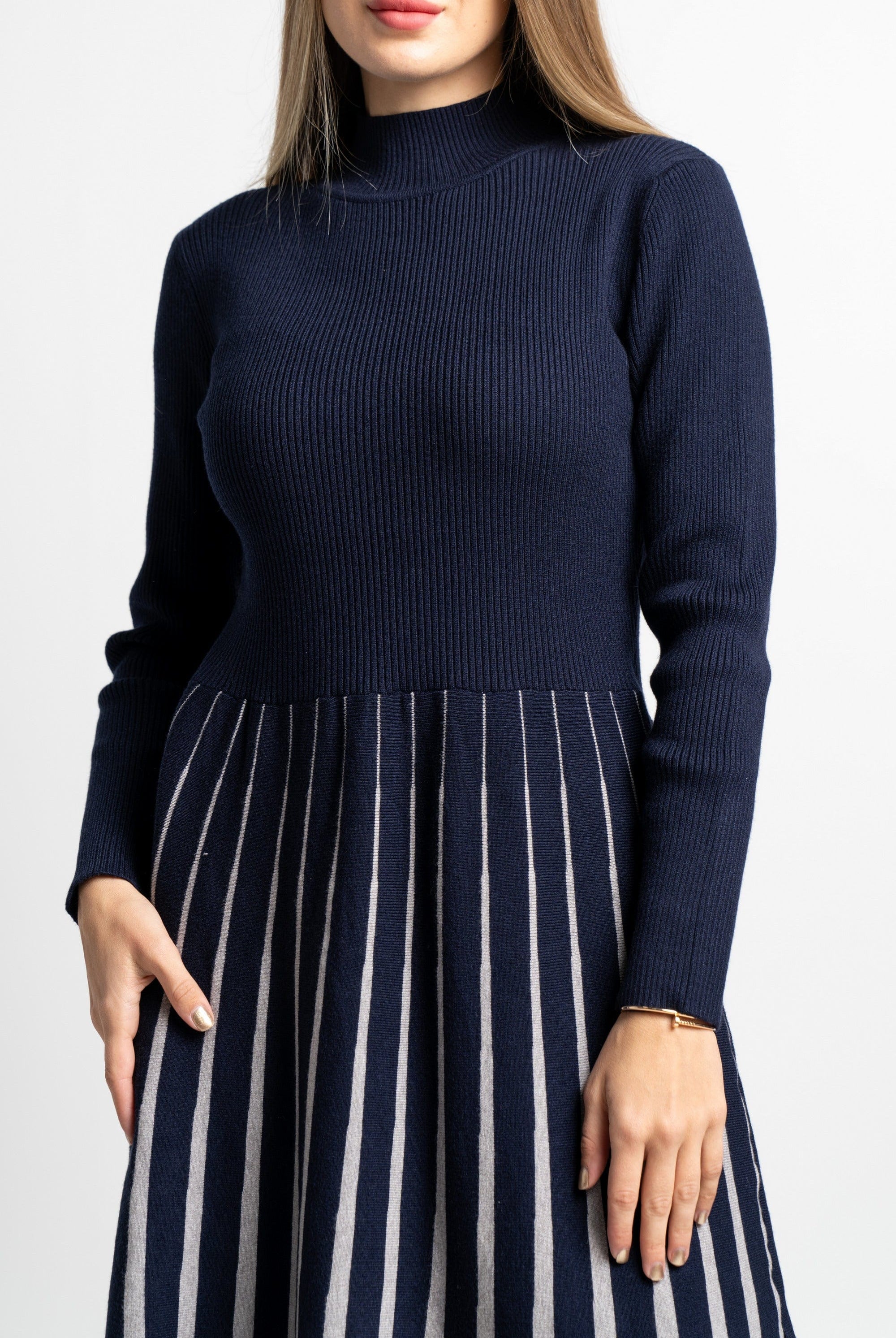 نتشي فستان مخصر ميدي كم طويل تنورة مخططة نسائي