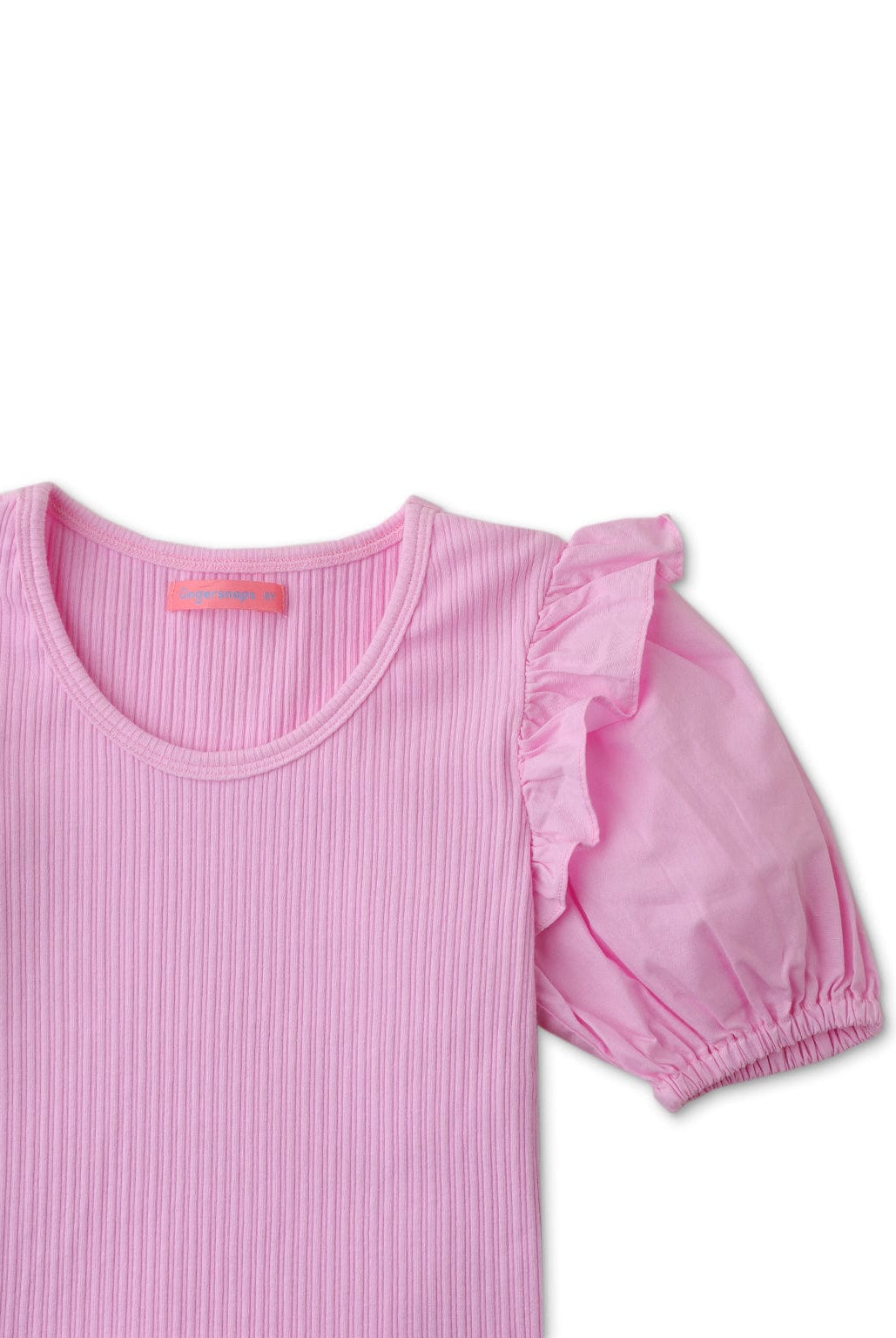 جينجرسنابس بلوزة بناتي مضلع سادة نص كم بف وردي