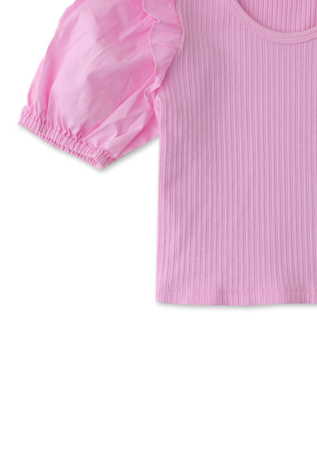 جينجرسنابس بلوزة بناتي مضلع سادة نص كم بف وردي