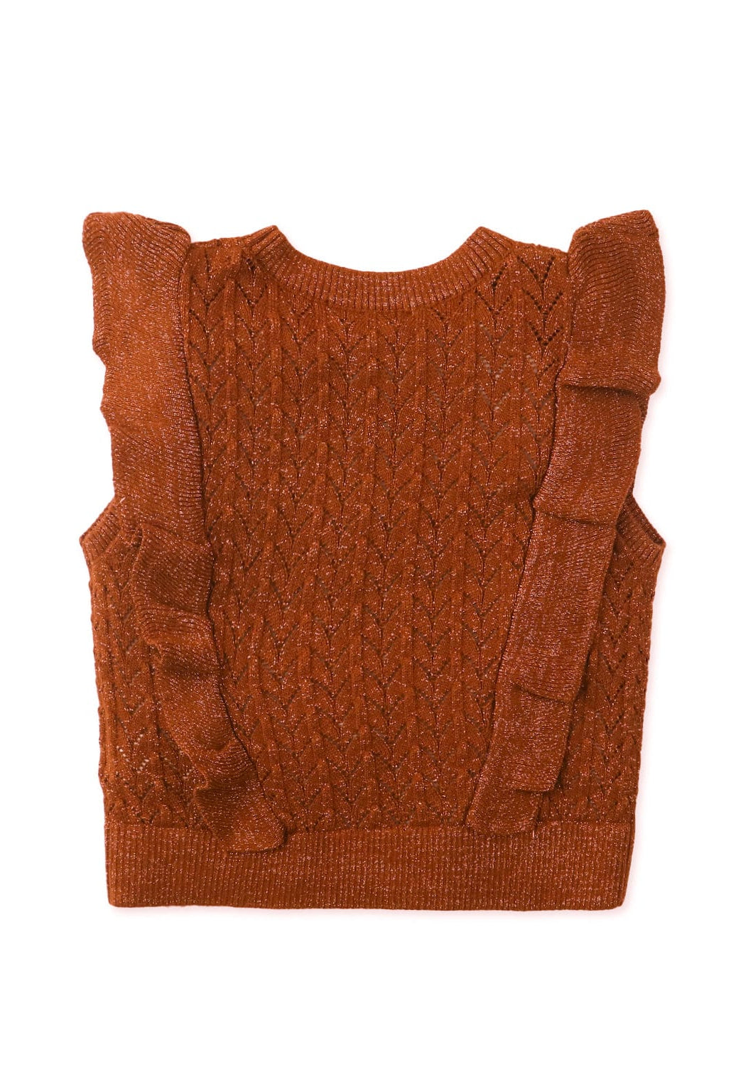 جينجرسنابس بلوزة بنات لامع نص كم كت مكشكش بني