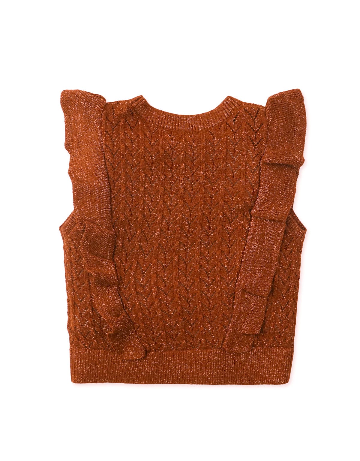 جينجرسنابس بلوزة بنات لامع نص كم كت مكشكش بني