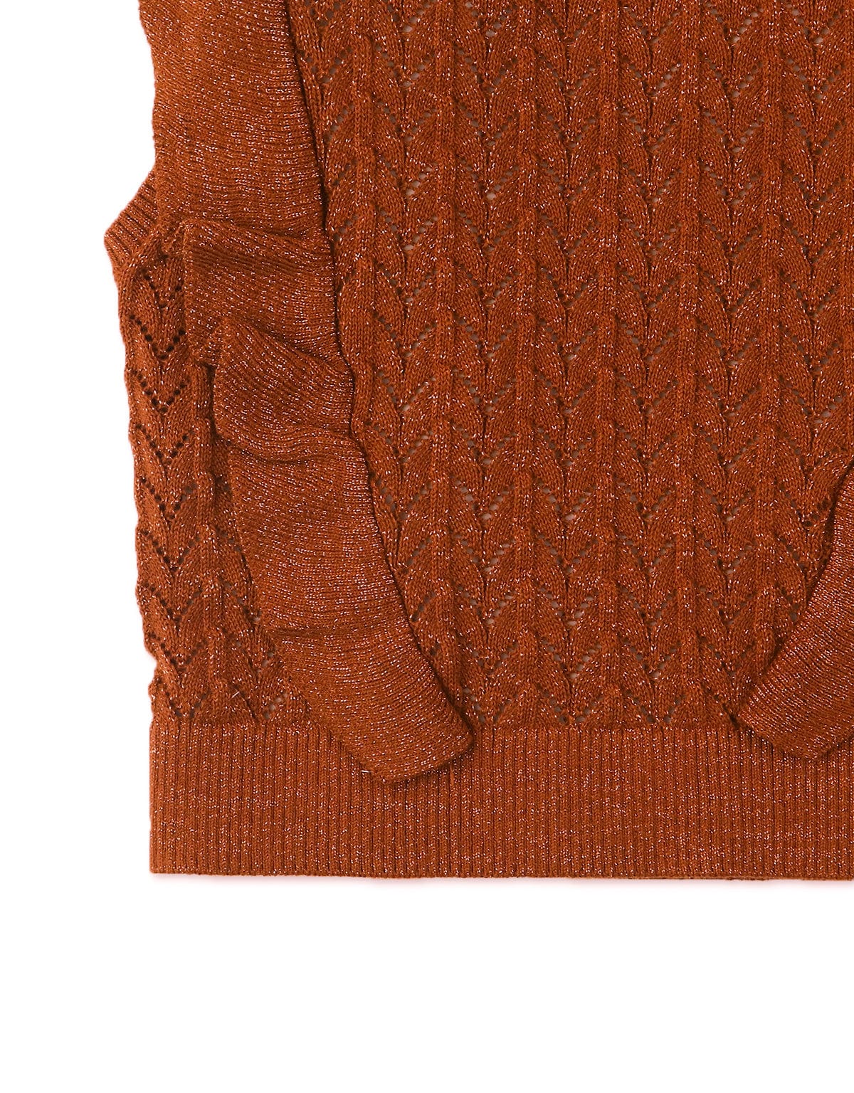 جينجرسنابس بلوزة بنات لامع نص كم كت مكشكش بني