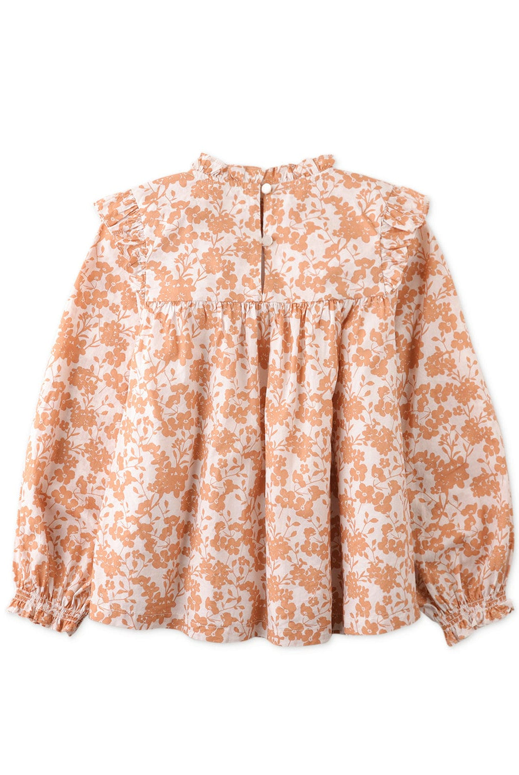 جينجرسنابس بلوزة منقوشة كم طويل بف بناتي بني