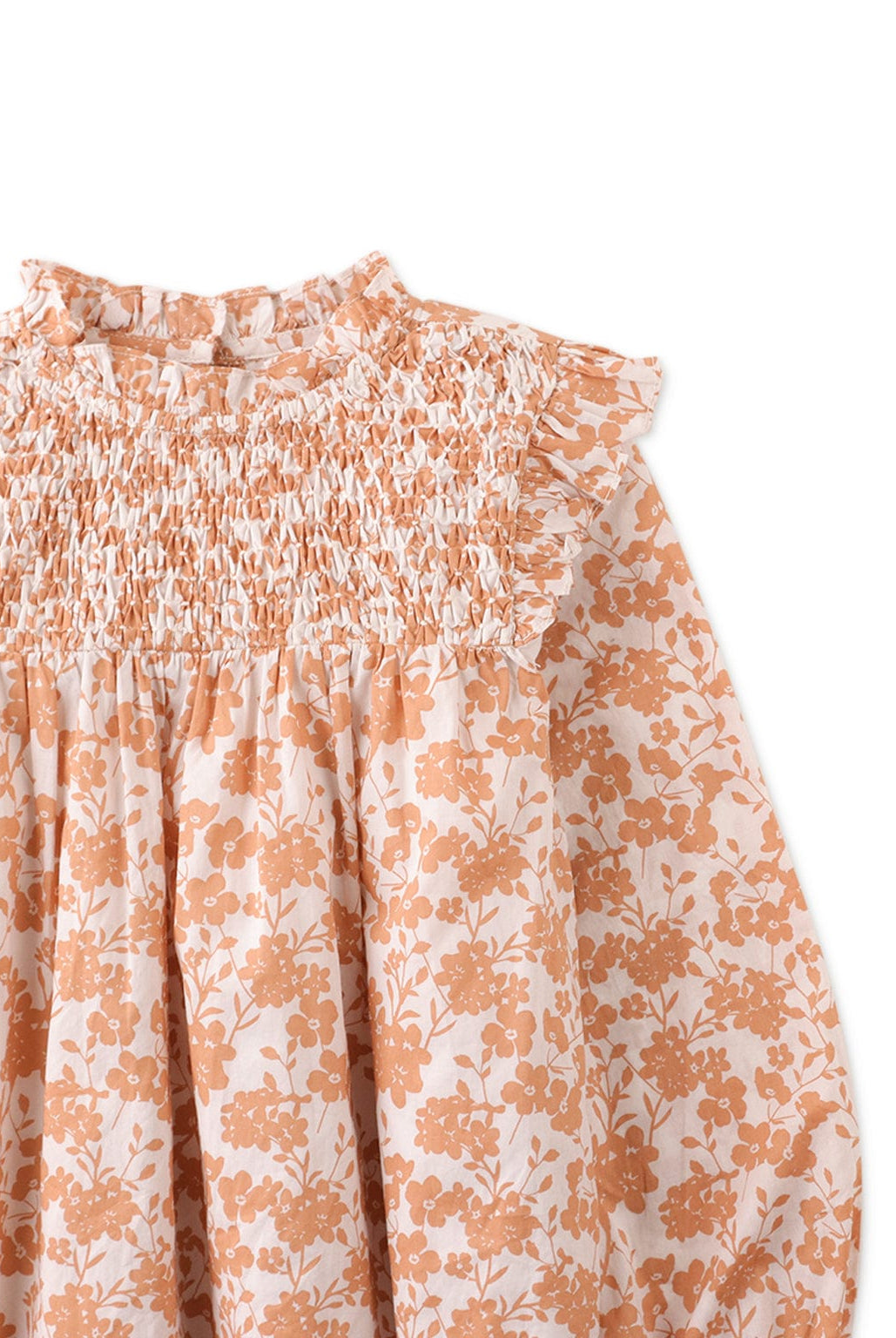 جينجرسنابس بلوزة منقوشة كم طويل بف بناتي بني