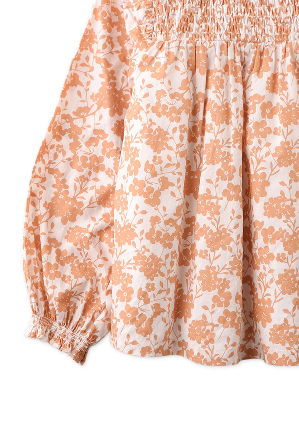 جينجرسنابس بلوزة منقوشة كم طويل بف بناتي بني