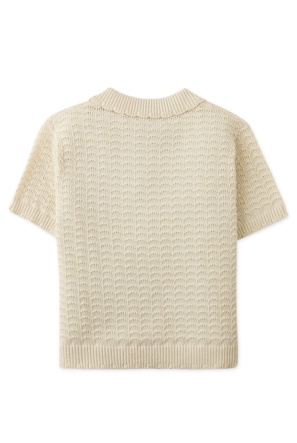 جينجرسنابس بلوزة بناتي مخرمة نص كم أوف وايت