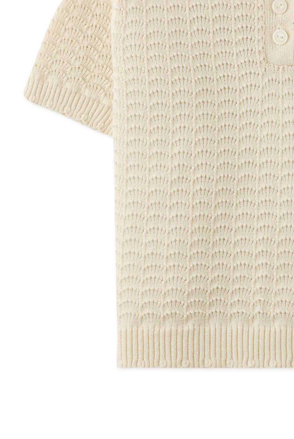 جينجرسنابس بلوزة بناتي مخرمة نص كم أوف وايت