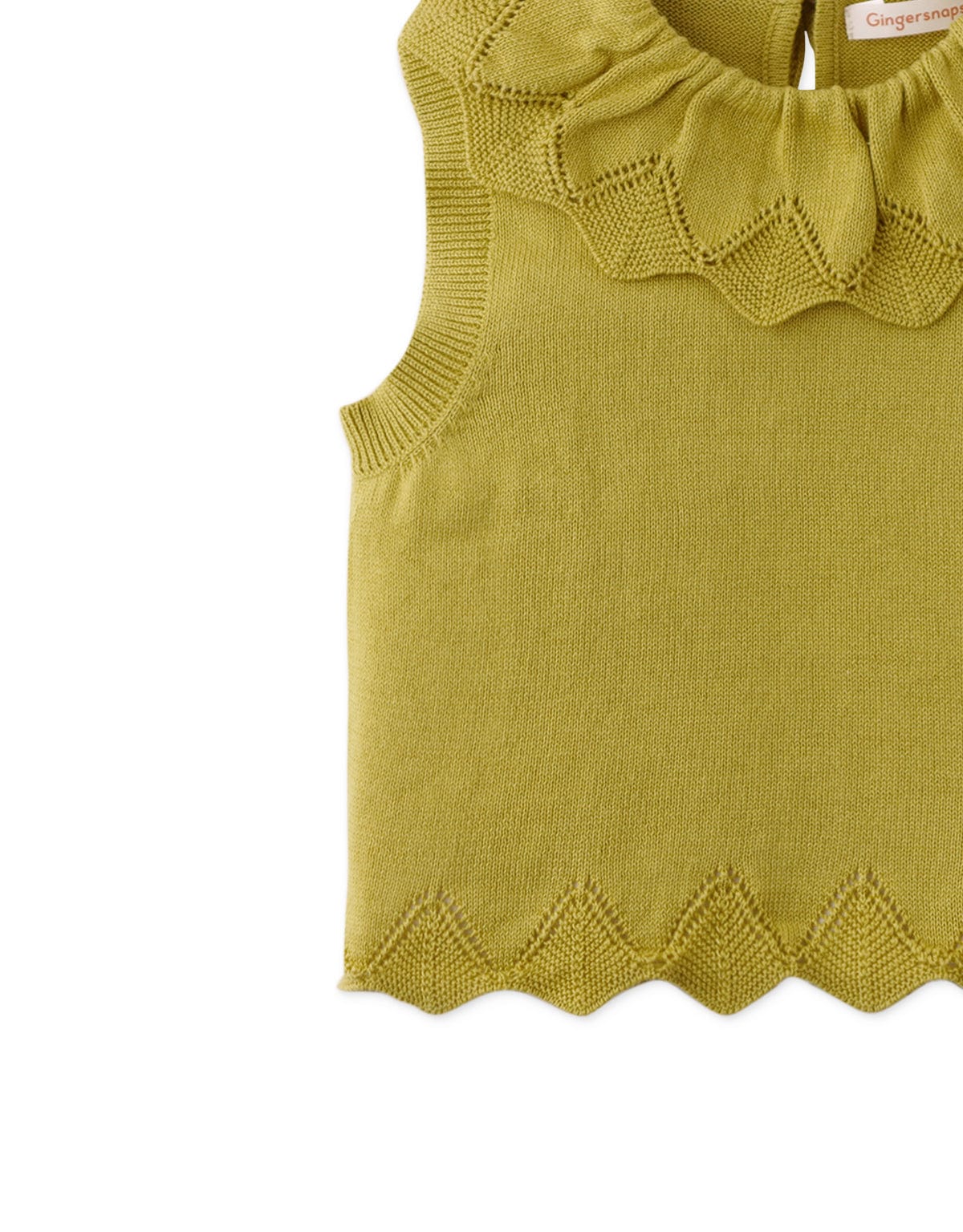 جينجرسنابس بلوزة بناتي كت بياقة كبيرة أخضر