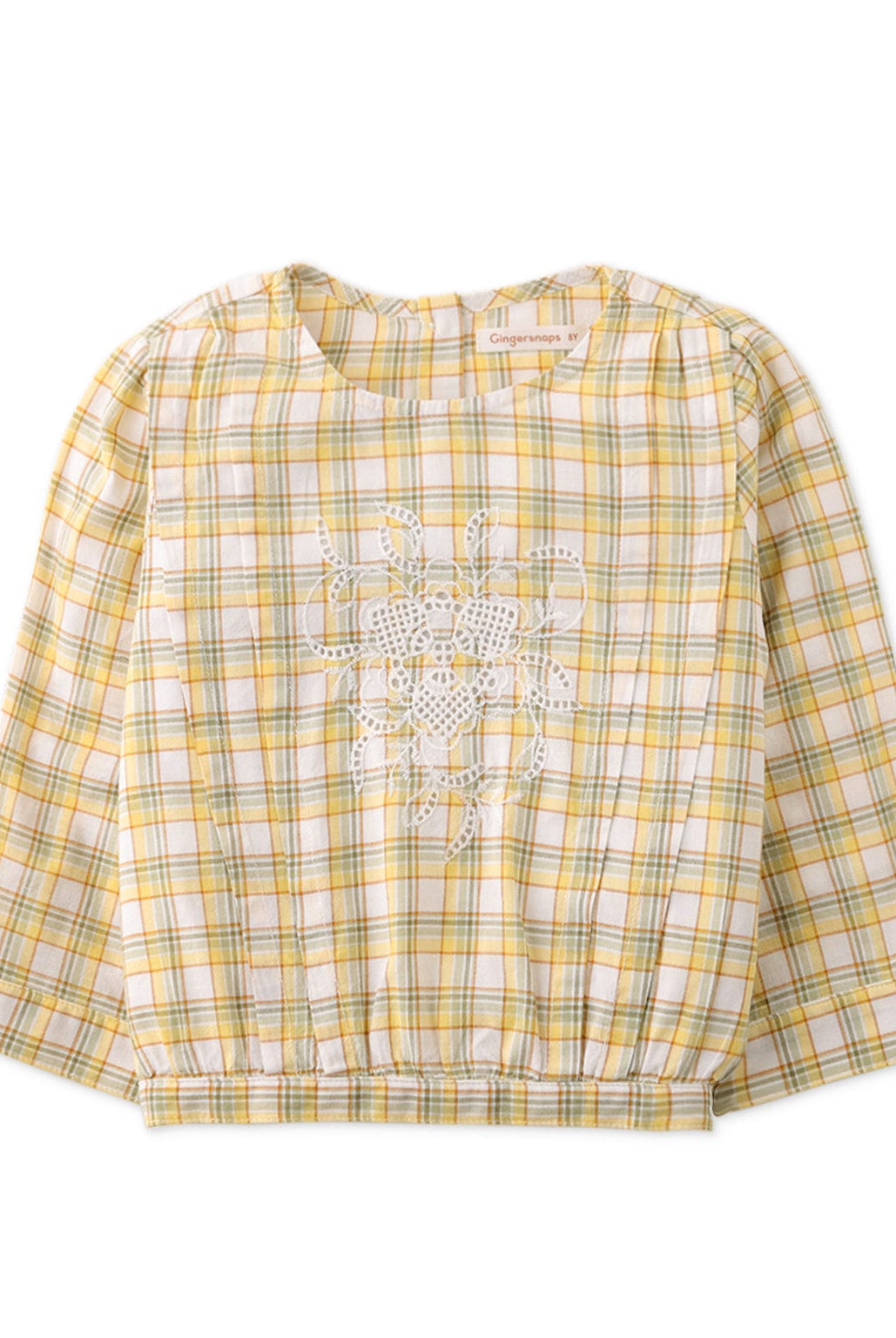 جينجرسنابس بلوزة مربعات كم طويل برسمة أمامية بناتي متعدد الألوان