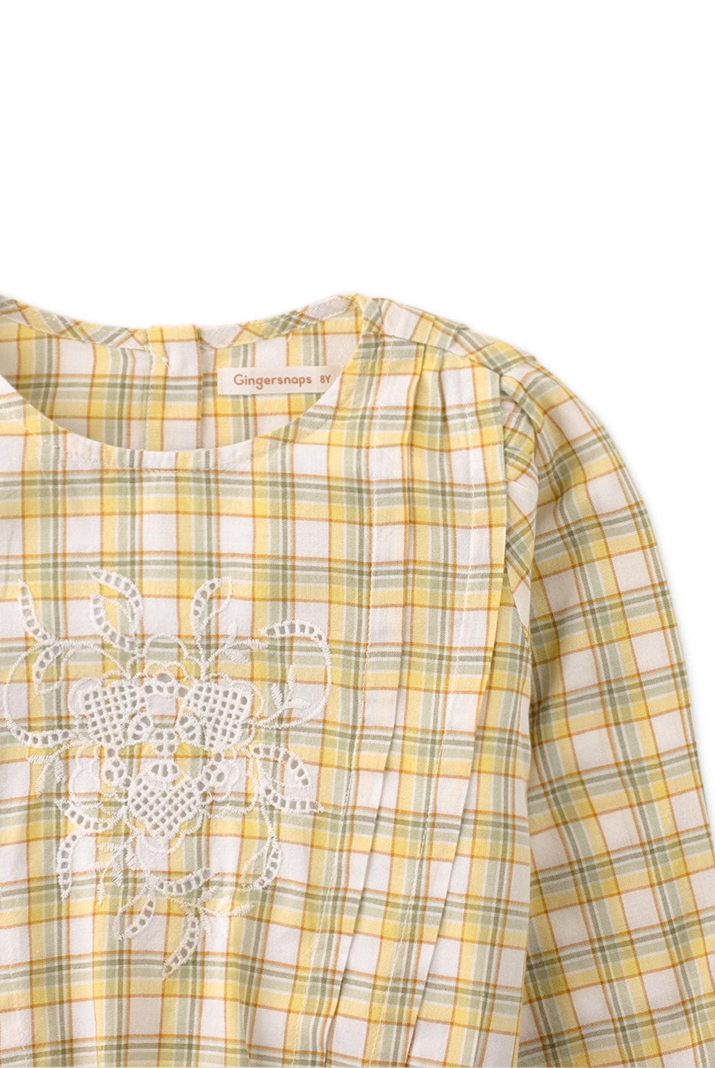 جينجرسنابس بلوزة مربعات كم طويل برسمة أمامية بناتي متعدد الألوان