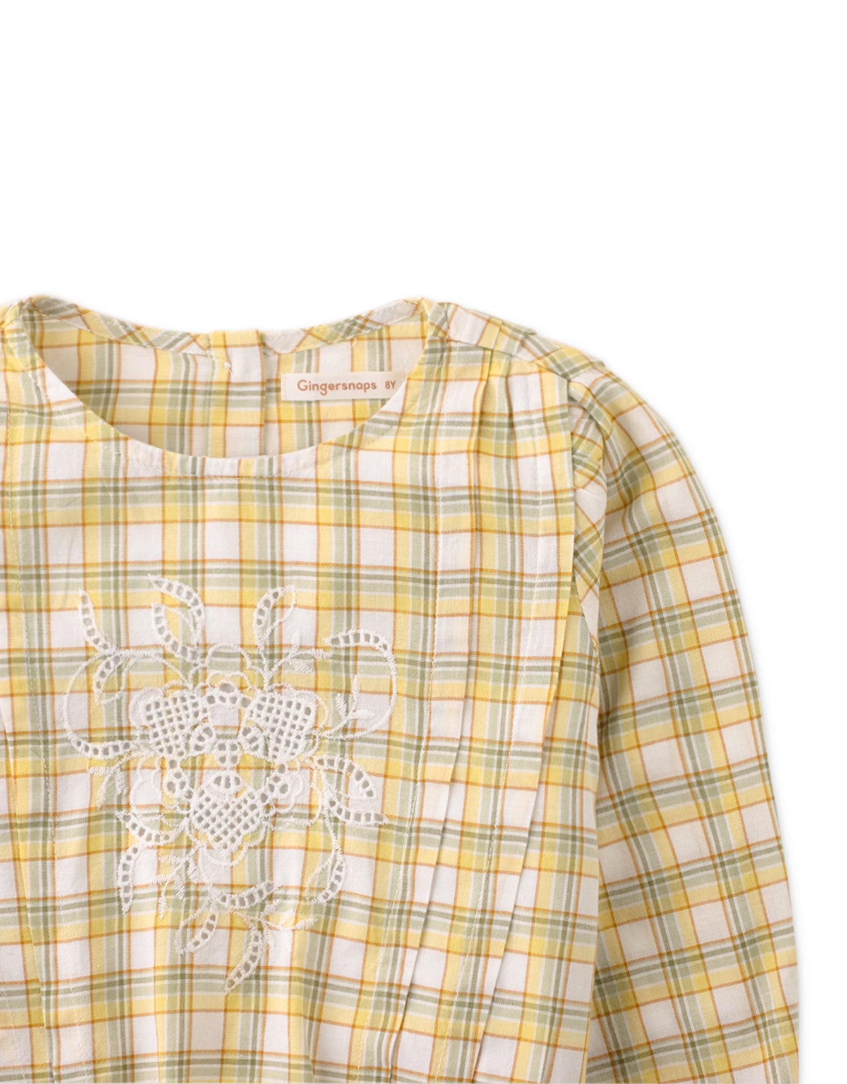 جينجرسنابس بلوزة مربعات كم طويل برسمة أمامية بناتي متعدد الألوان