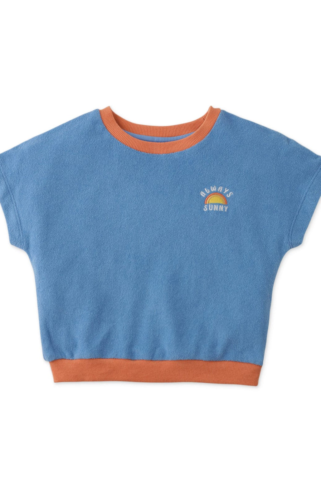 جينجرسنابس بلوزة بناتي كم قصير سادة أزرق