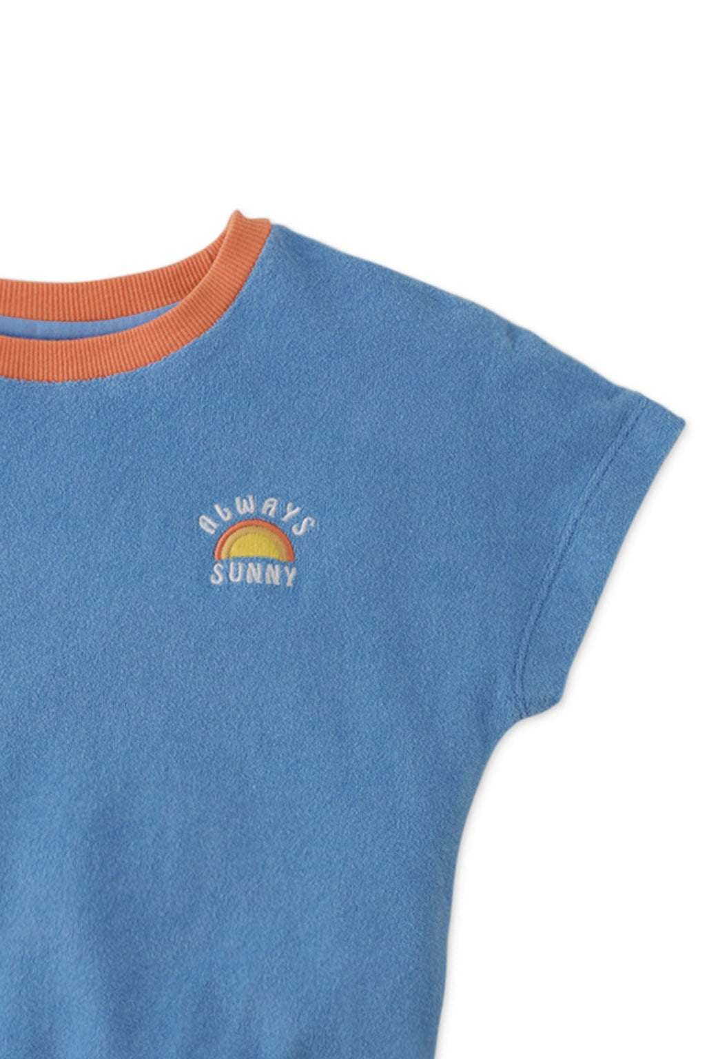 جينجرسنابس بلوزة بناتي كم قصير سادة أزرق