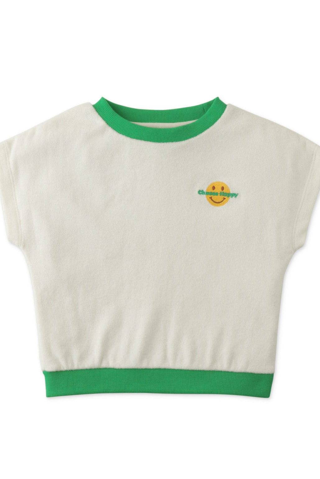 جينجرسنابس تيشيرت بناتي بسمايلي كم قصير أوف وايت