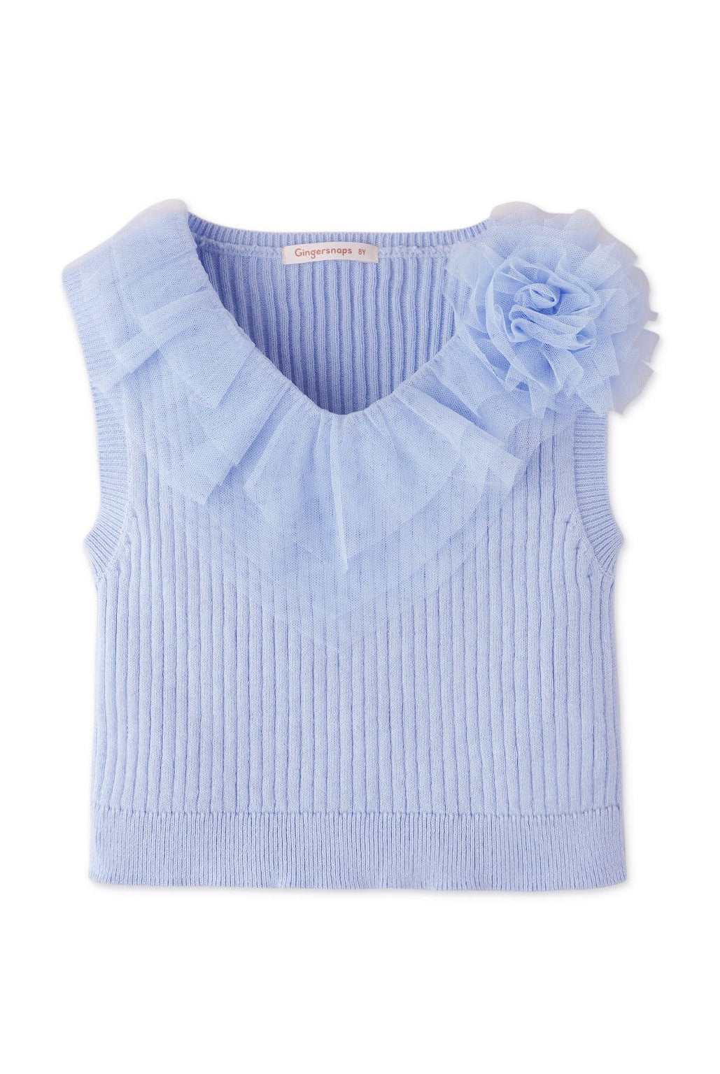 جينجرسنابس بلوزة بناتي مضلعة مكشكشة أرجواني