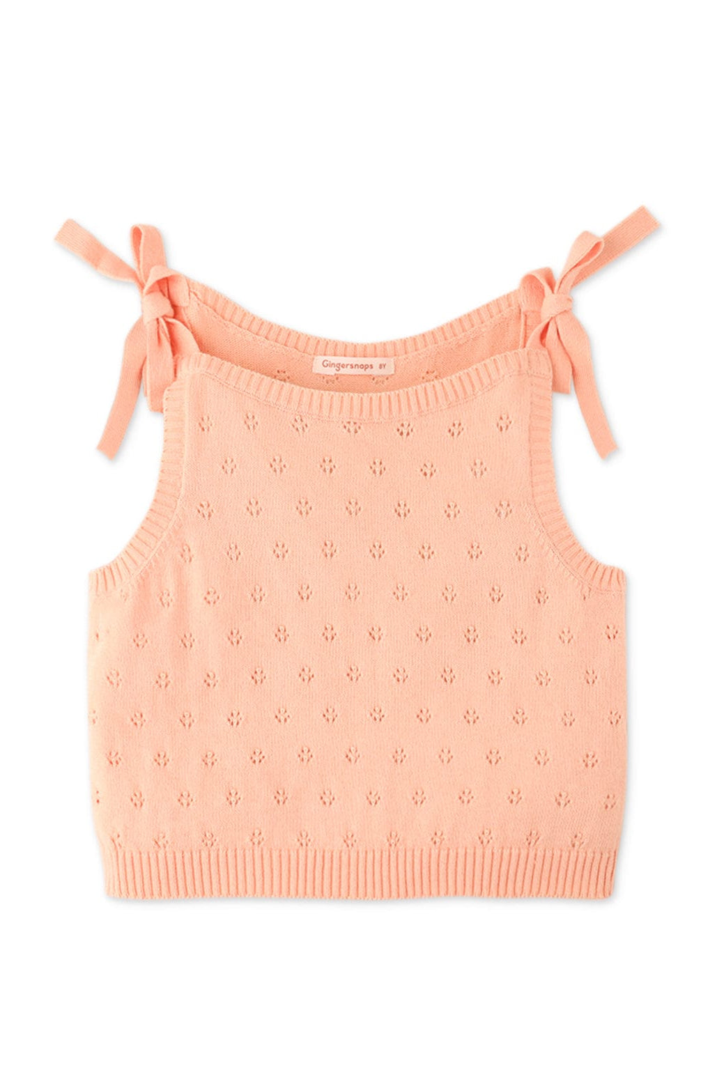 جينجرسنابس بلوزة بناتي بحمالات على شكل فيونكة خوخي