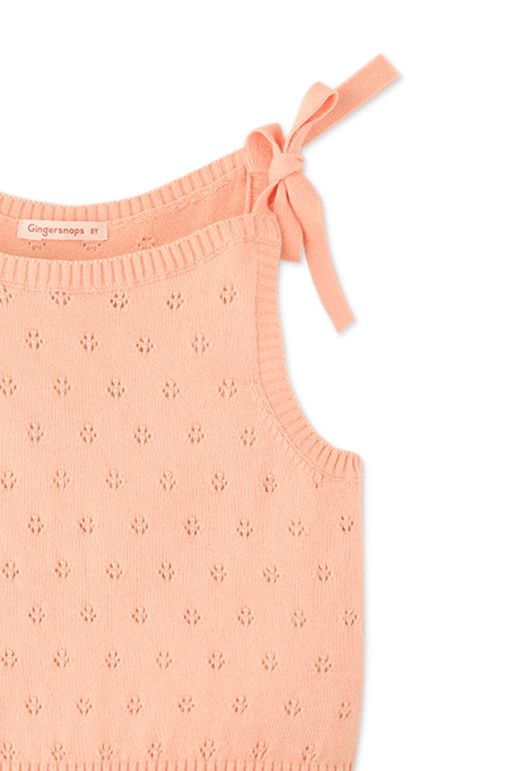 جينجرسنابس بلوزة بناتي بحمالات على شكل فيونكة خوخي