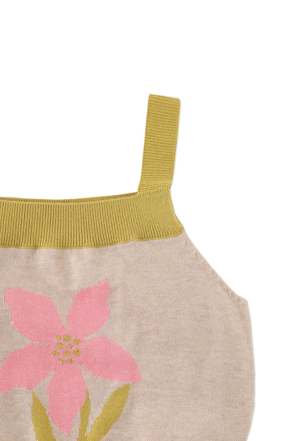 بلوزة بناتي حمالات عريضة برسمة وردة