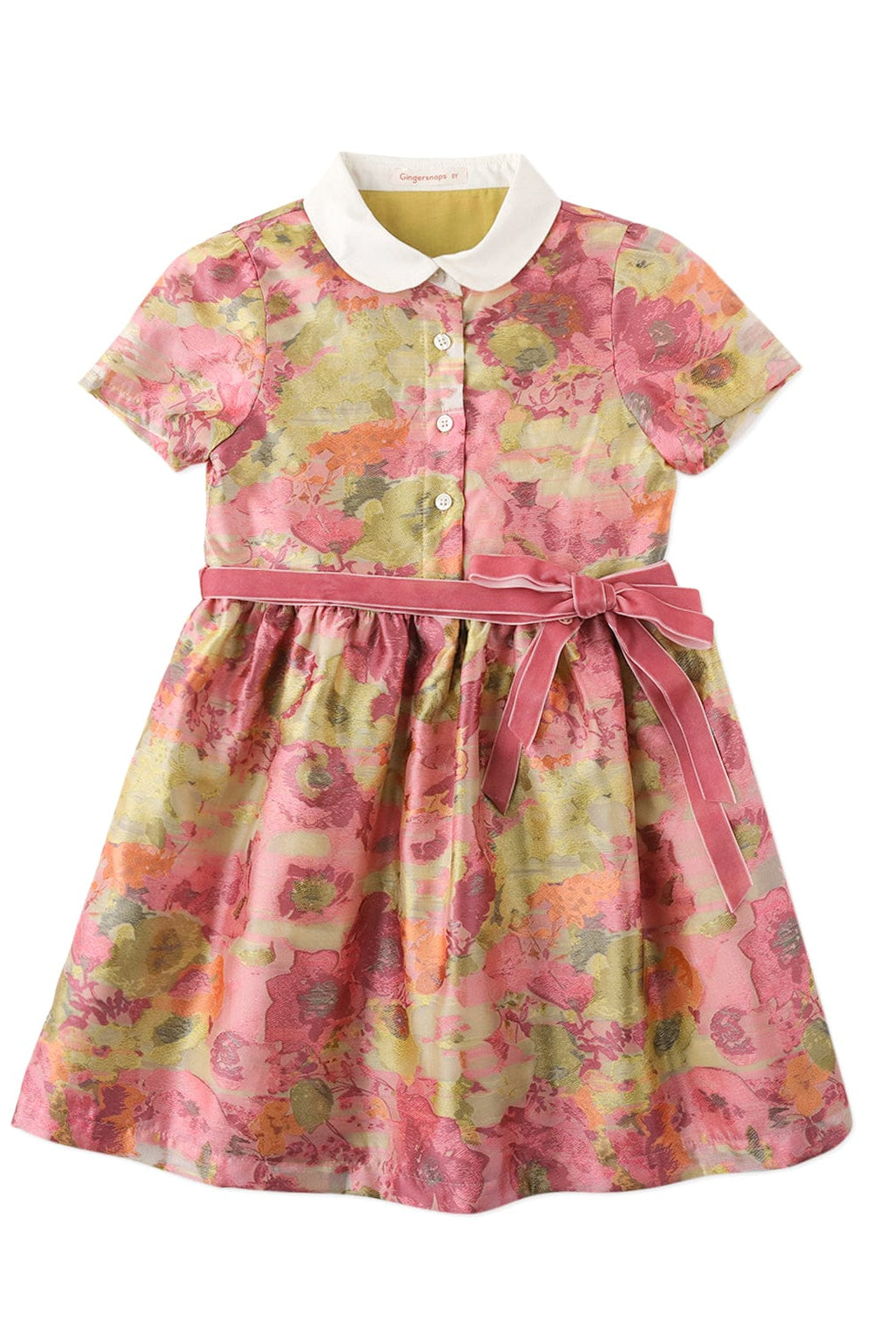 جينجرسنابس فستان بناتي مورد كم قصير متعدد الألوان