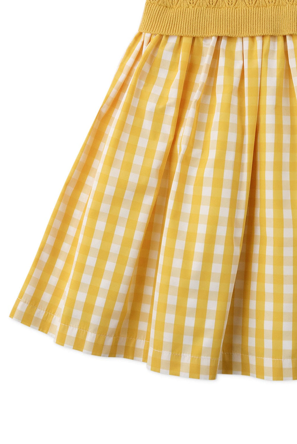 جينجرسنابس فستان بناتي منفوش نص كم بياقة أصفر