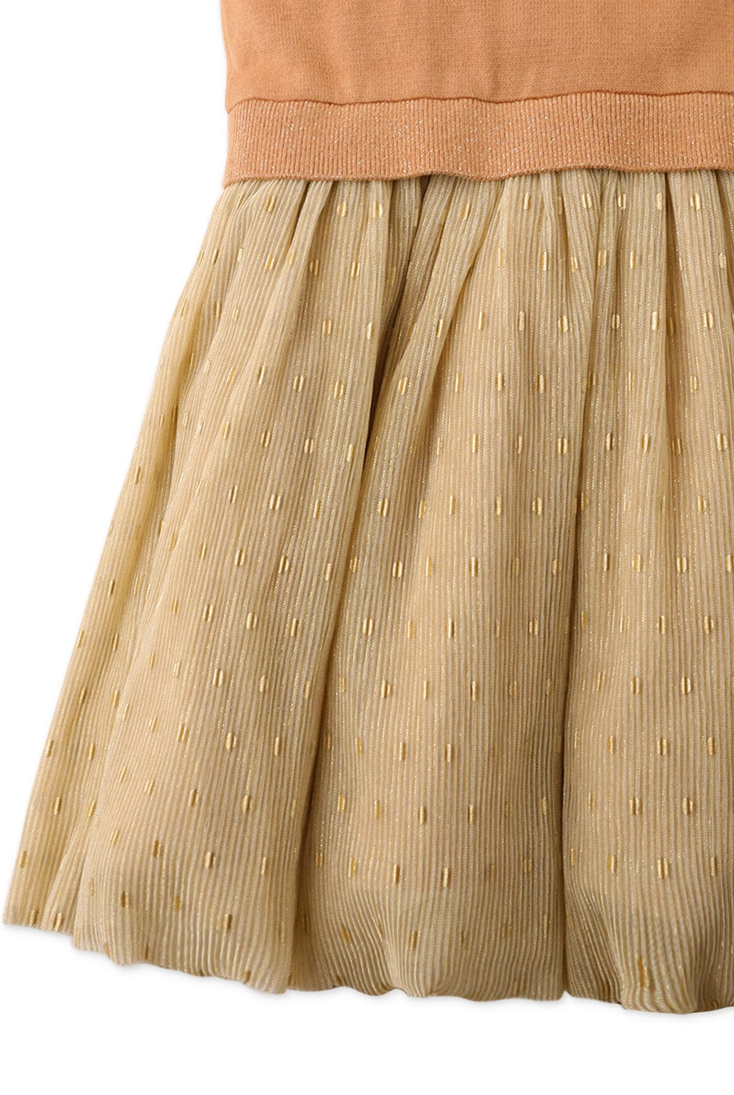 جينجرسنابس فستان بناتي نص كم برسمة فيونكة أمامية بني