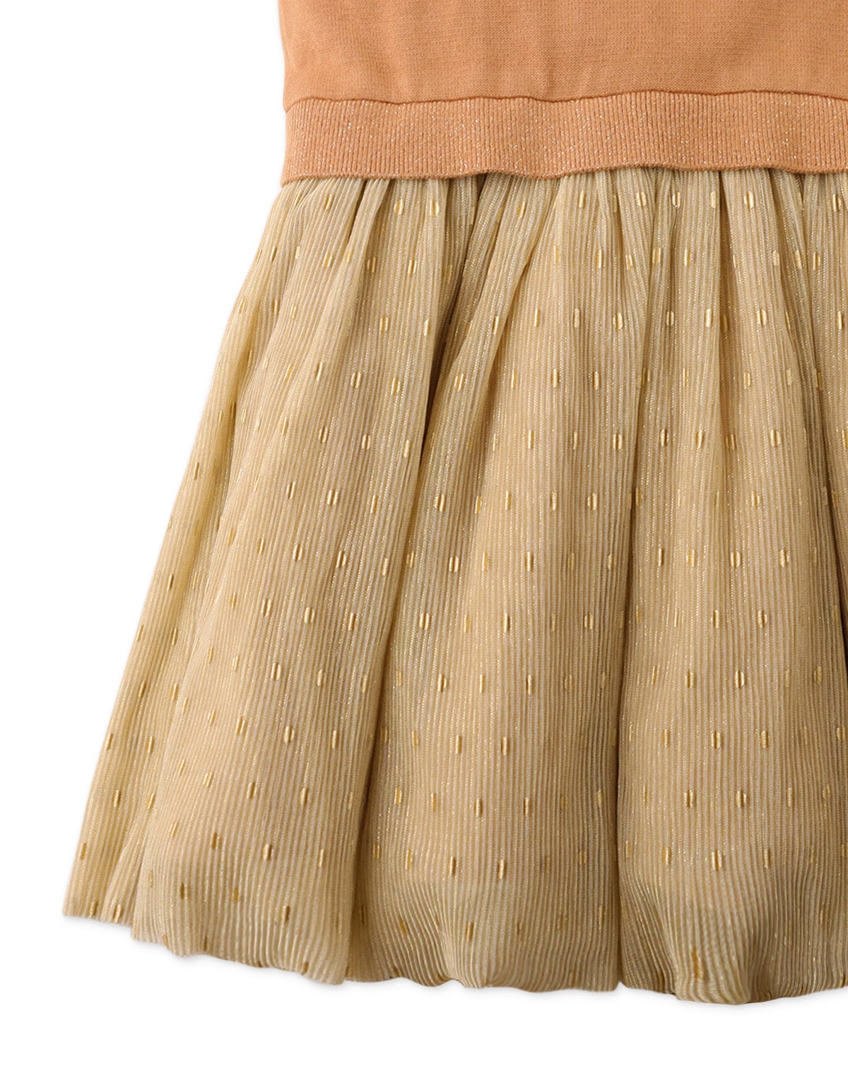 جينجرسنابس فستان بناتي نص كم برسمة فيونكة أمامية بني