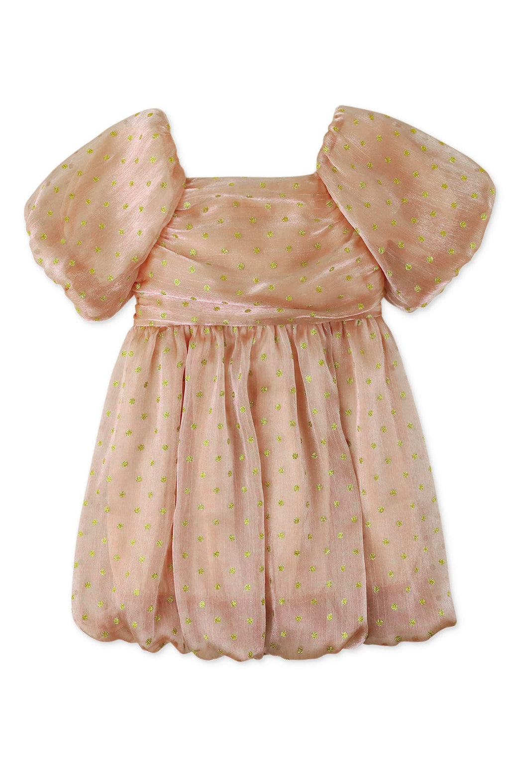 جينجرسنابس فستان بناتي سادة منقط بنقط لامعة معدني