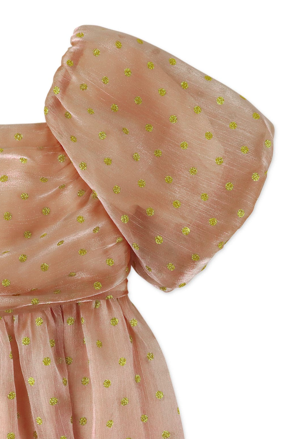 جينجرسنابس فستان بناتي سادة منقط بنقط لامعة معدني