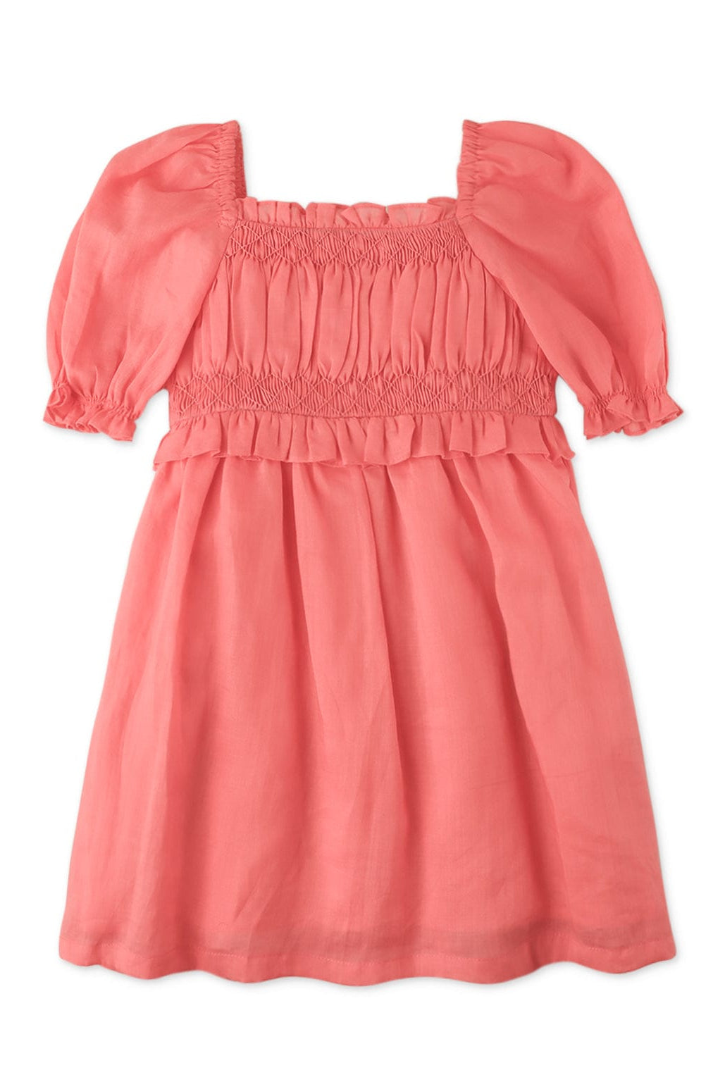 جينجرسنابس فستان بناتي منسوج نص كم أحمر