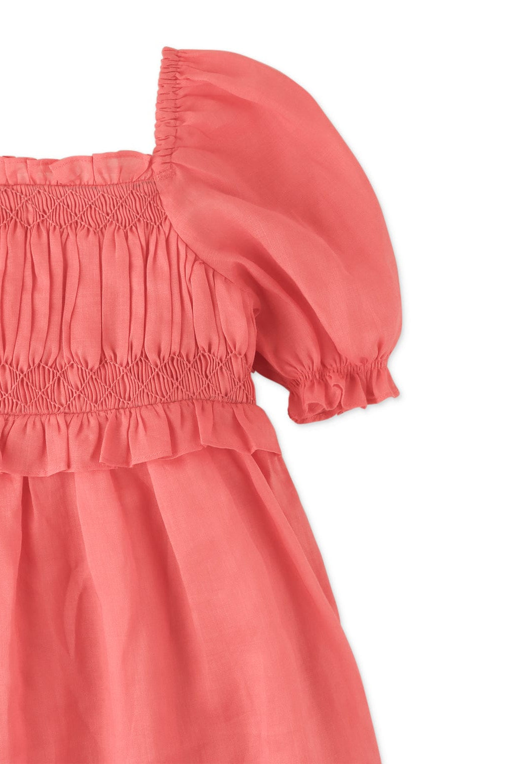 جينجرسنابس فستان بناتي منسوج نص كم أحمر