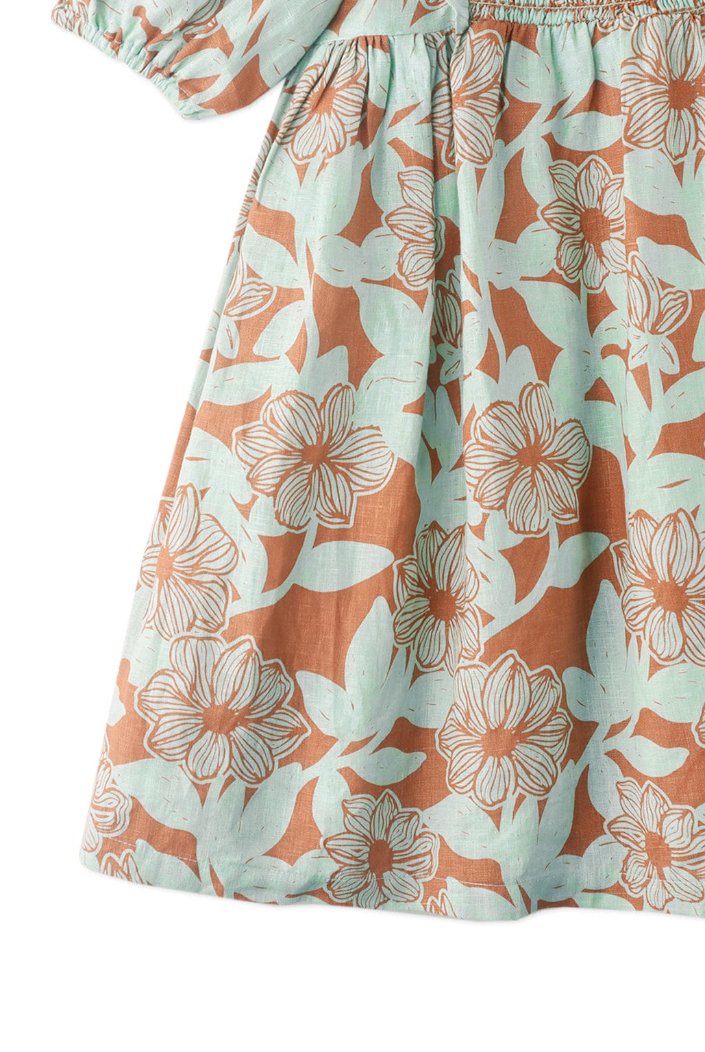 جينجرسنابس فستان بناتى نص كم بطبعة ورود