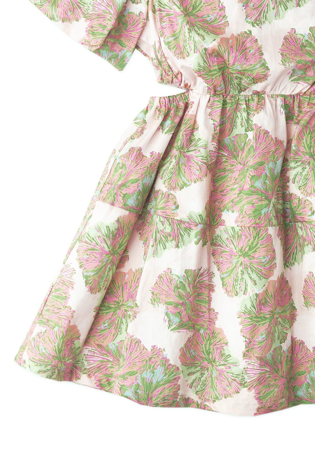 جينجرسنابس فستان منقوش بفتحتين من الخصر بناتى