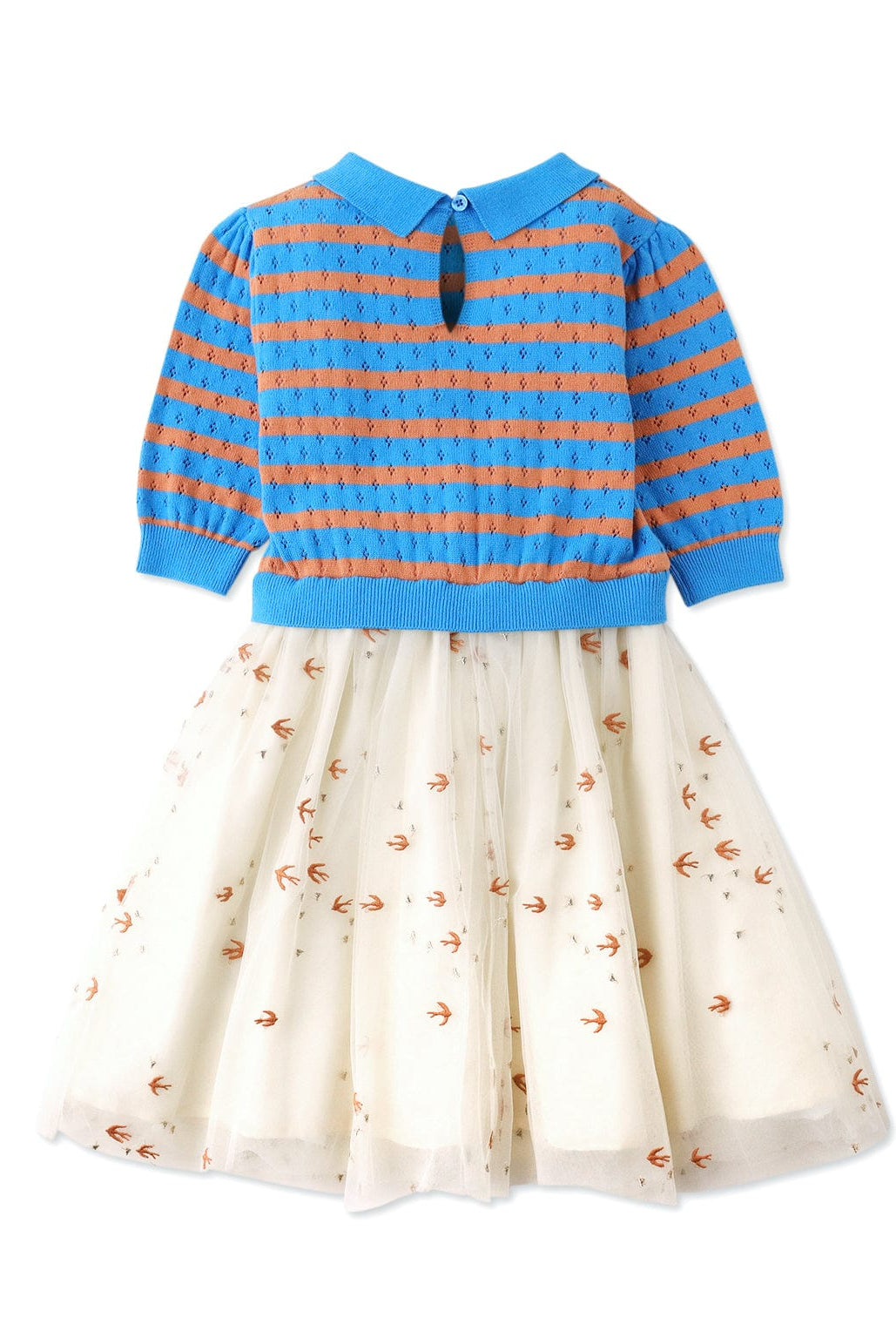 جينجرسنابس فستان بناتي بلوزة مخطط بالعرض متعدد الألوان