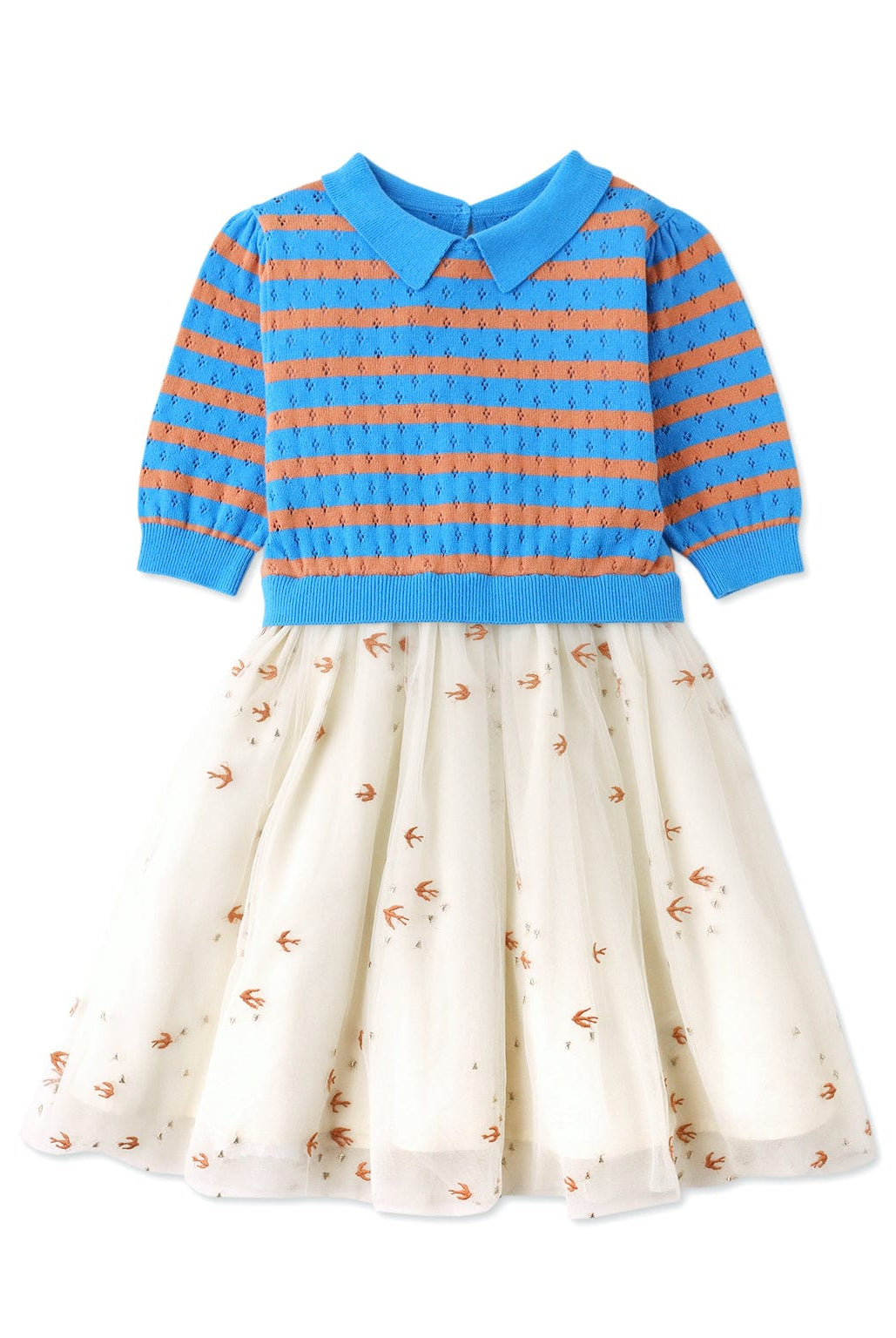 جينجرسنابس فستان بناتي بلوزة مخطط بالعرض متعدد الألوان