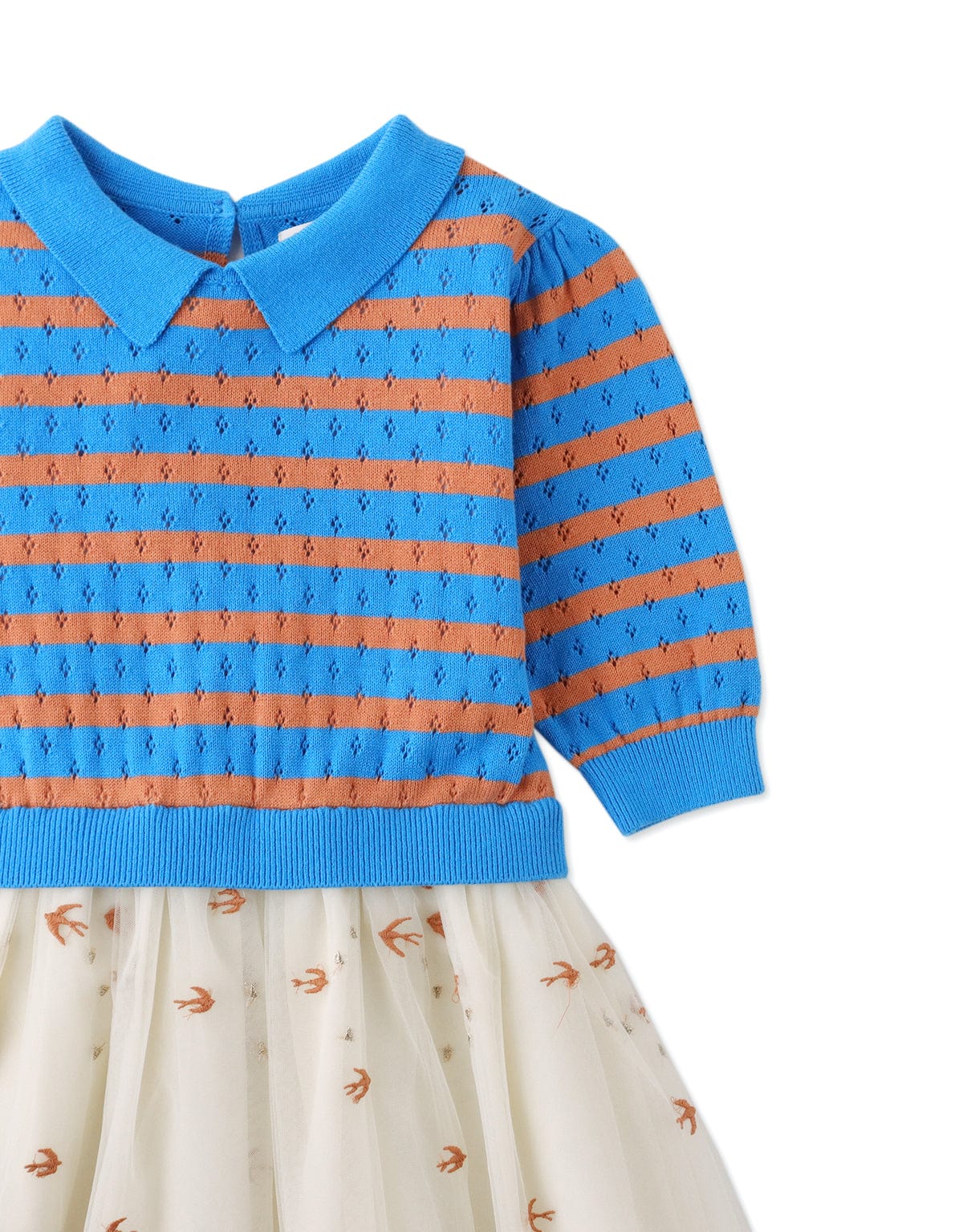 جينجرسنابس فستان بناتي بلوزة مخطط بالعرض متعدد الألوان