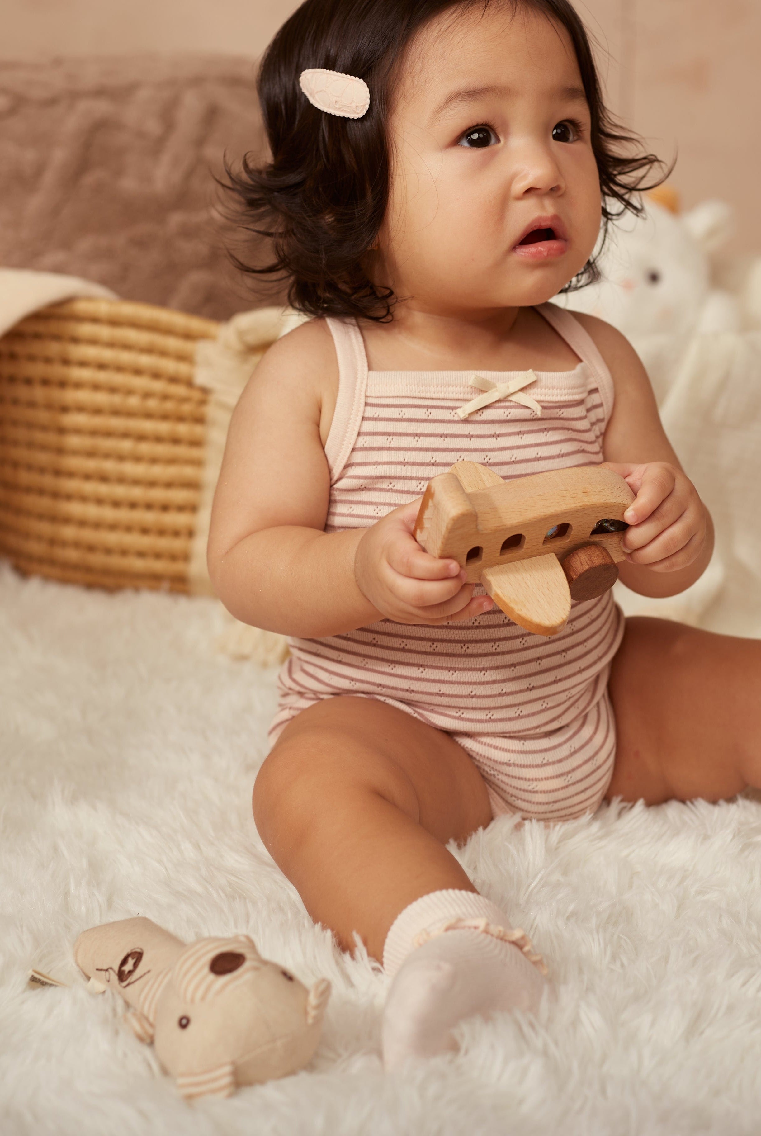 جينجرسنابس سالوبيت بناتي رضع مخطط بدون اكمام متعدد الألوان