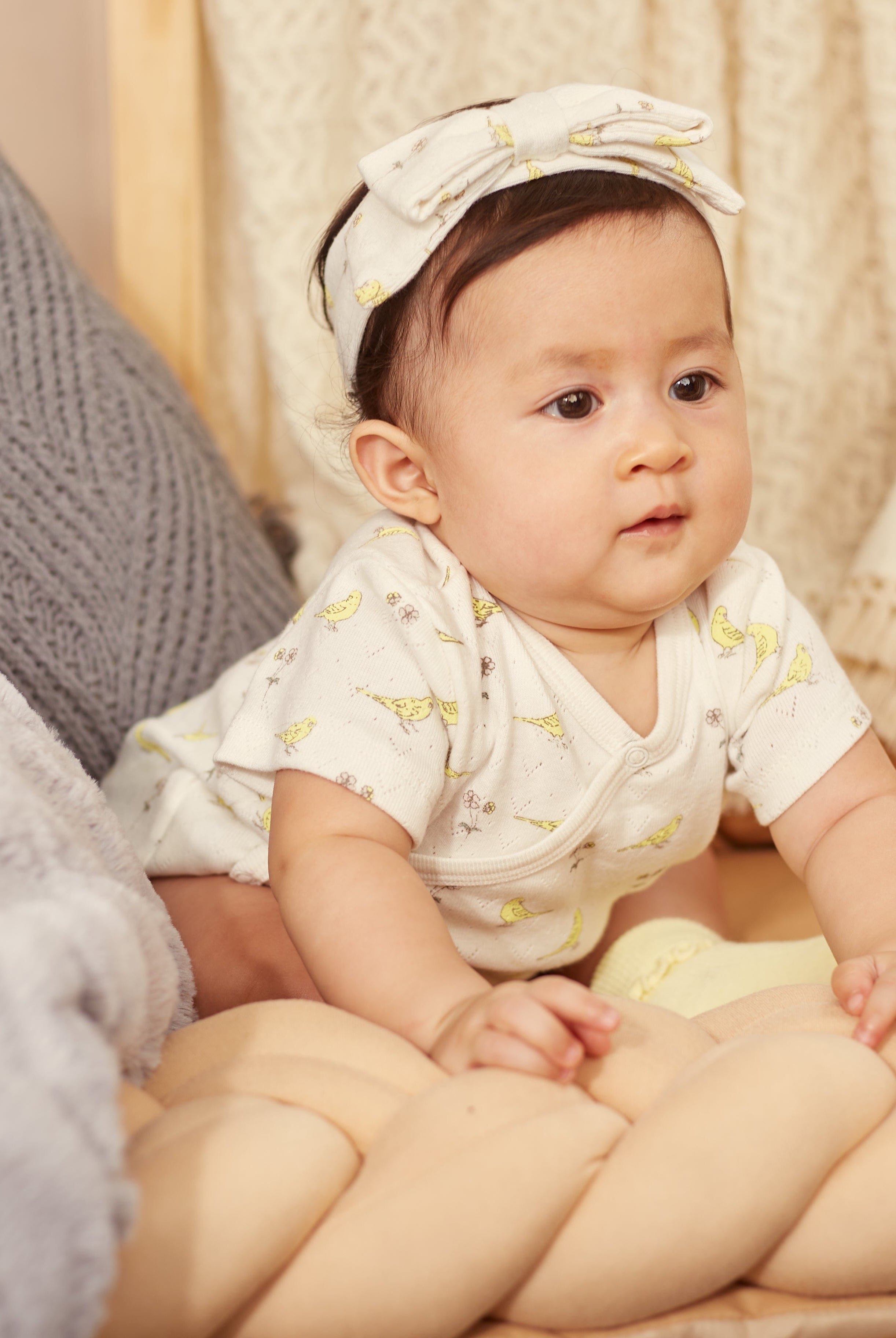 جينجرسنابس سالوبيت بناتي رضع منقوش طيور وزهور متعدد الألوان